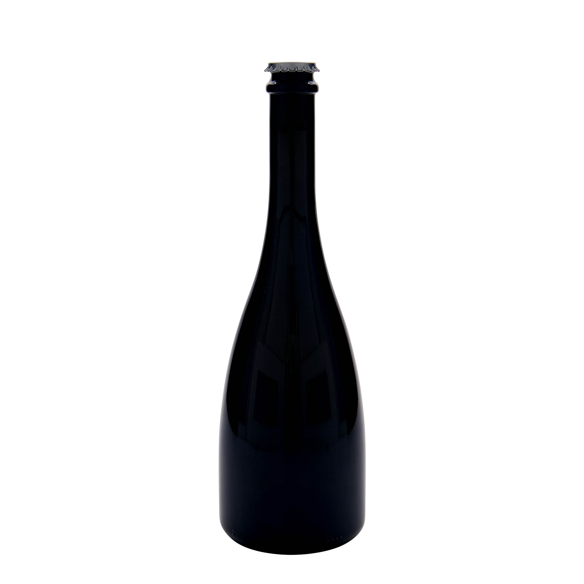 750 ml øl-/champagneflaske 'Tosca', glas, antikgrøn, munding: kapsel