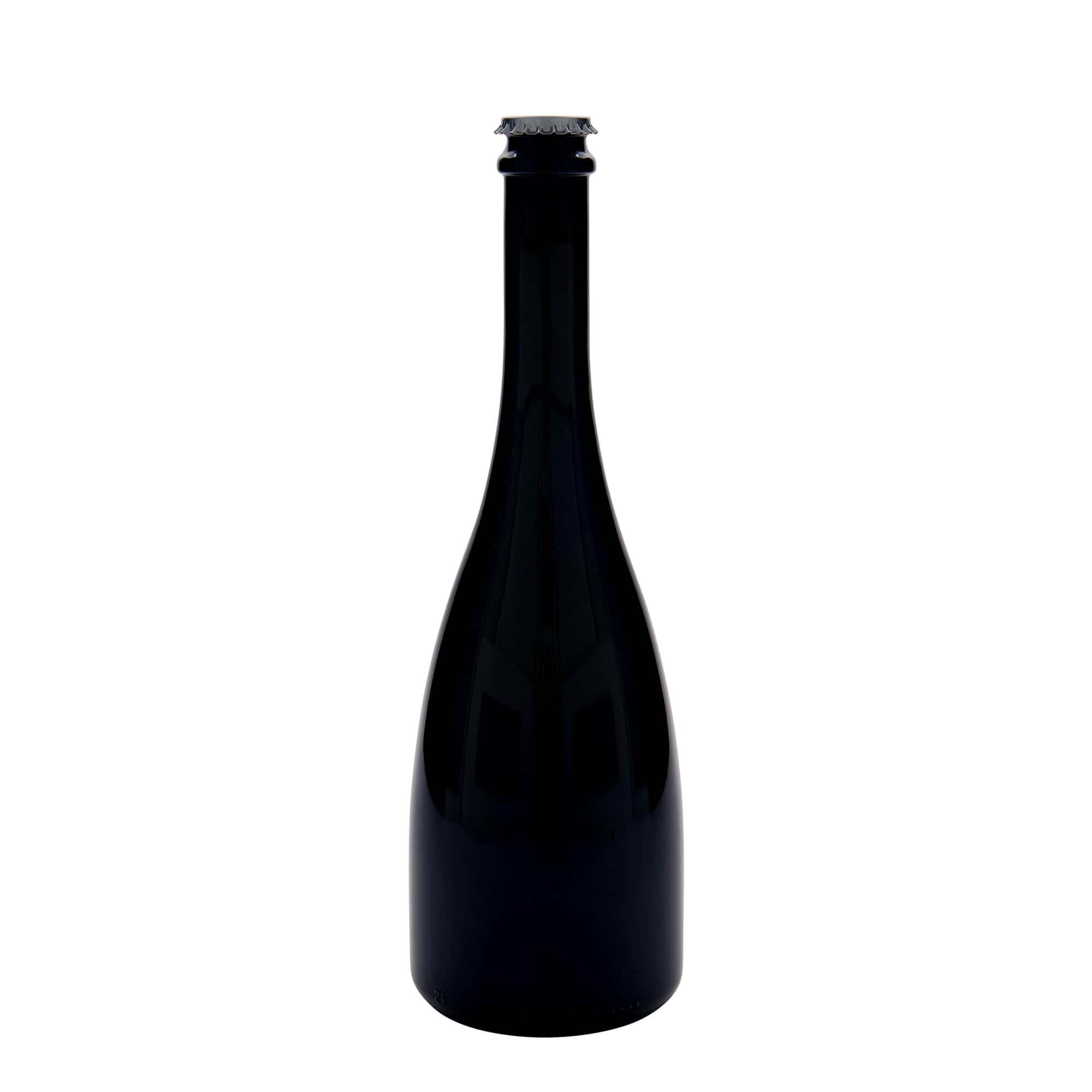 750 ml øl-/champagneflaske 'Tosca', glas, antikgrøn, munding: kapsel