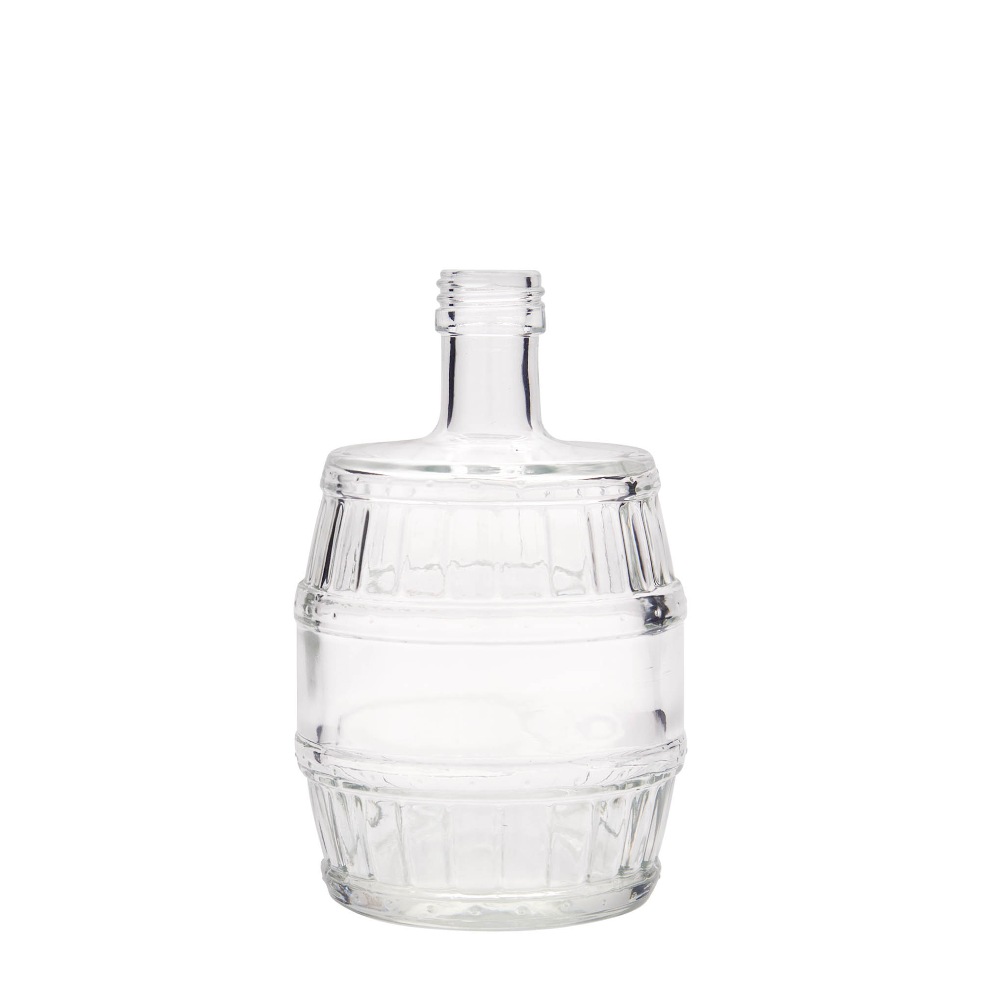 500 ml glasflaske 'tønde', åbning: PP 28 500 ml glasflaske 'tønde', åbning: PP 28