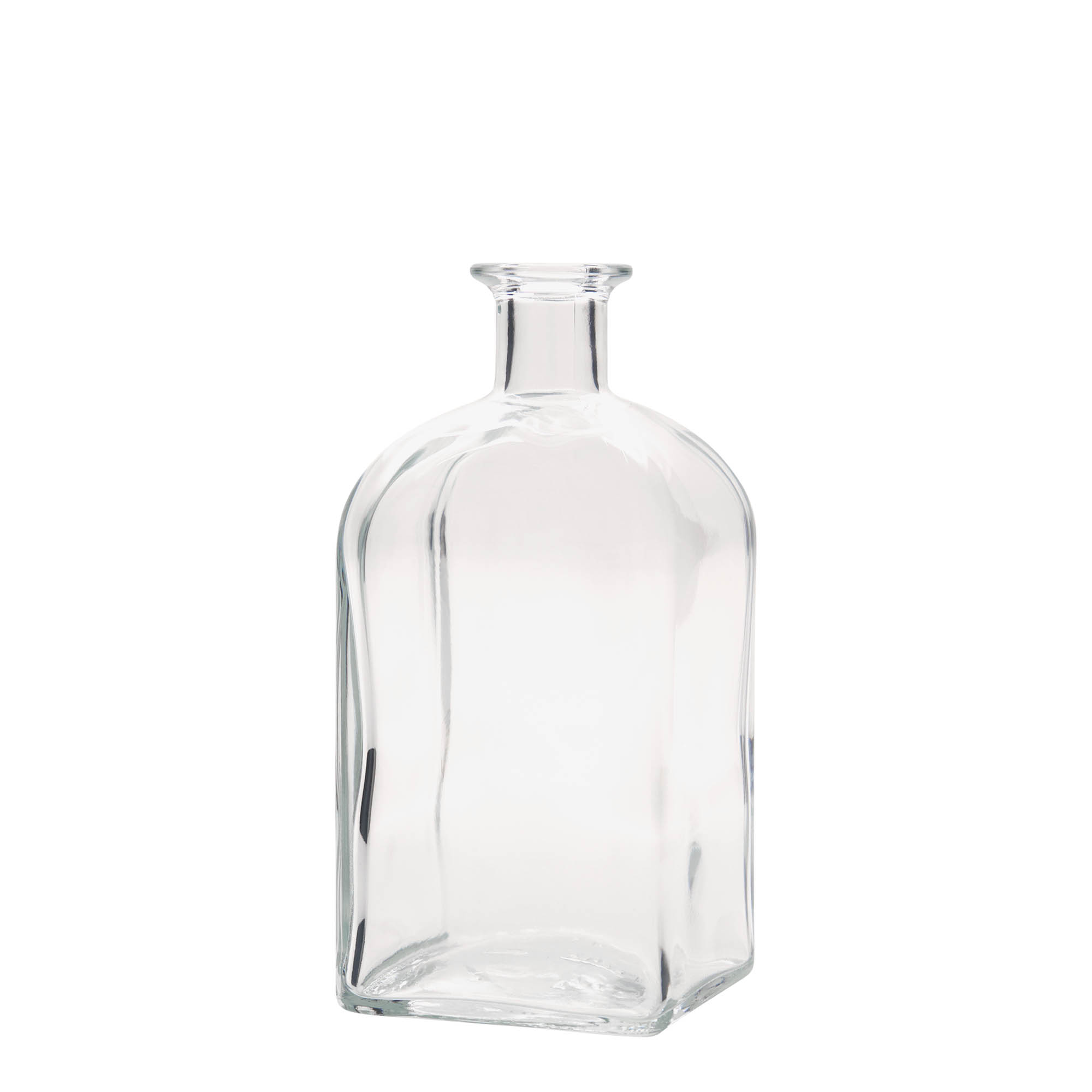700 ml glasflaske apoteker Carré, firkantet, åbning: kork
