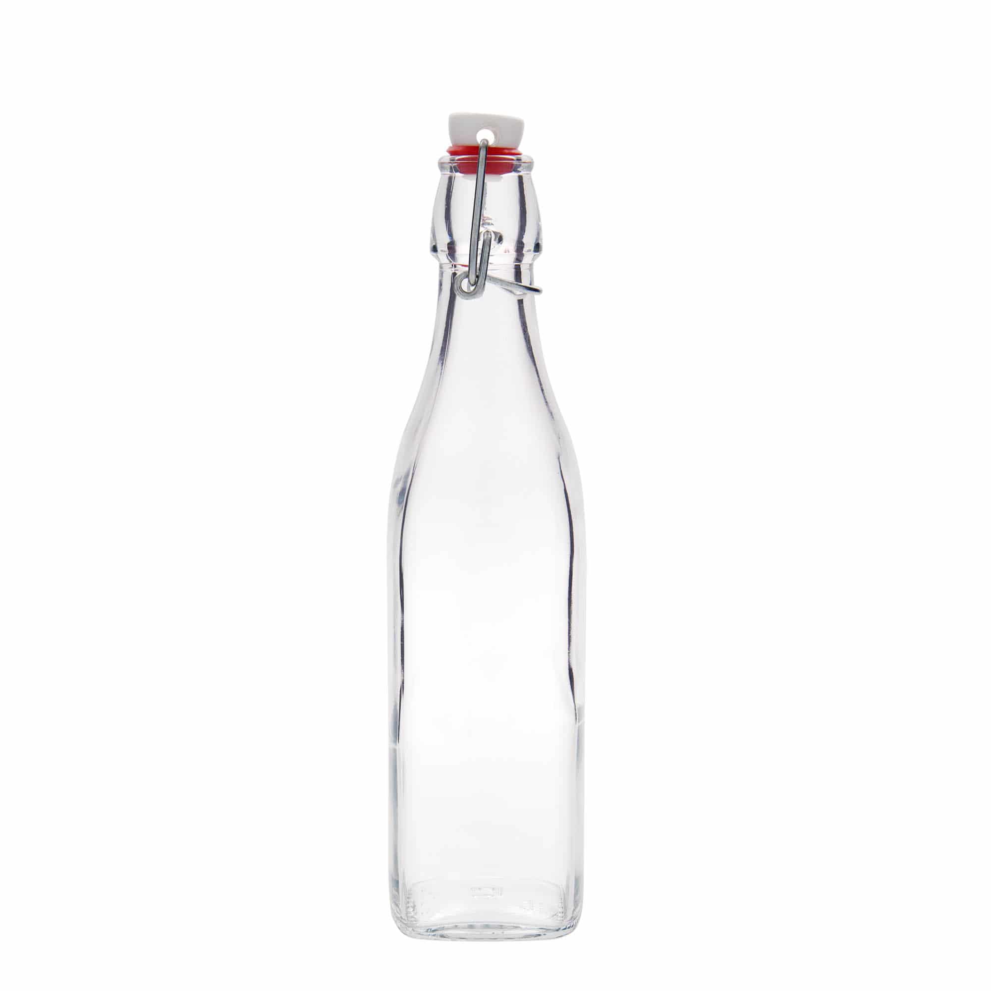 500 ml glasflaske »Swing, firkantet, åbning: klemme lukning