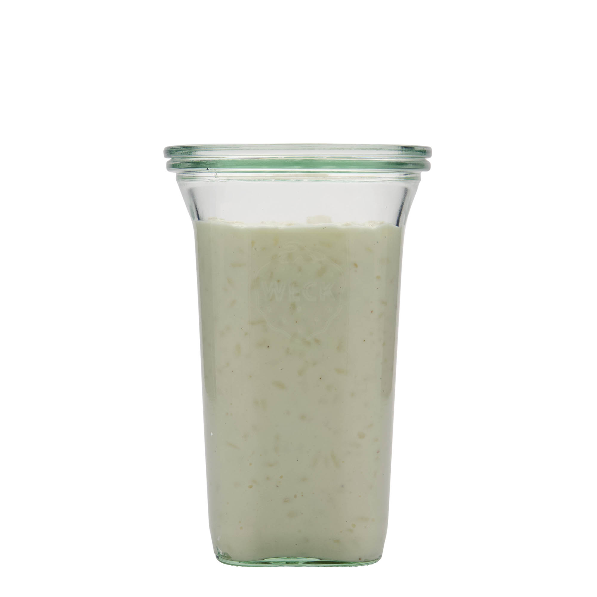 795 ml WECK-Quadroglas, firkantet, åbning: rund kant 795 ml WECK-Quadroglas, firkantet, åbning: rund kant