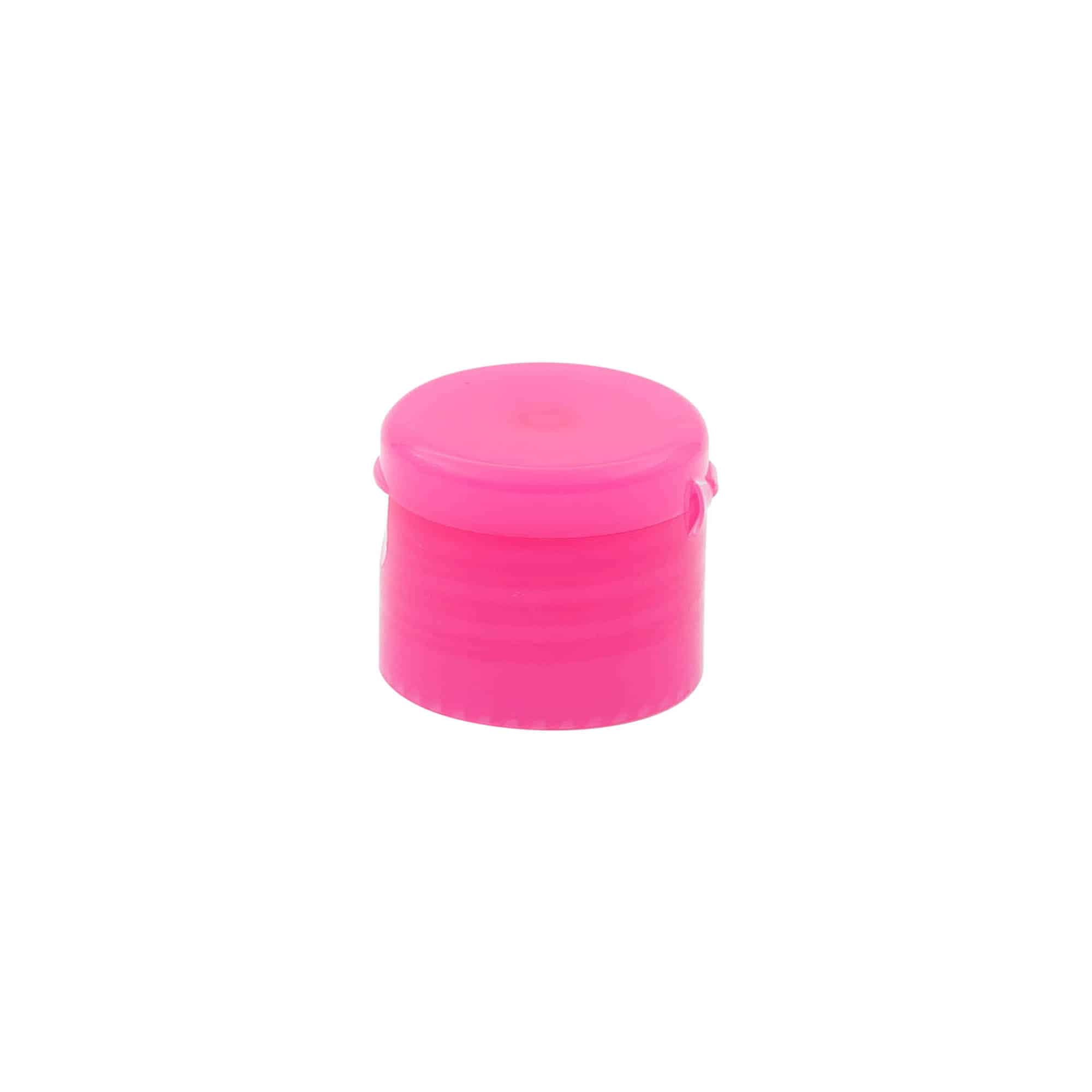 Skruelåg klaphængsel, PP-plast, pink, til åbning: 24/410 Skruelåg klaphængsel, PP-plast, pink, til åbning: 24/410