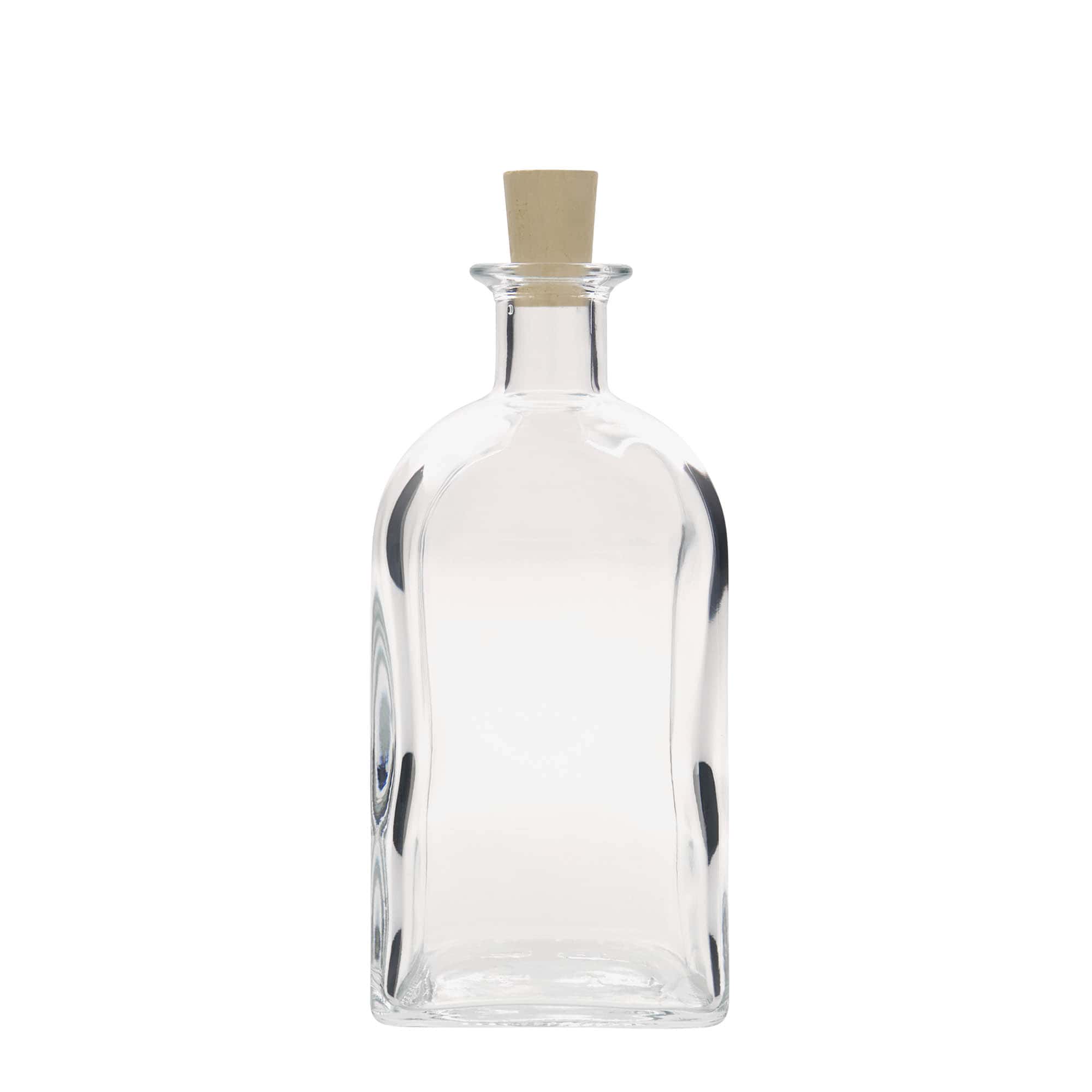 700 ml glasflaske apoteker Carré, firkantet, åbning: kork