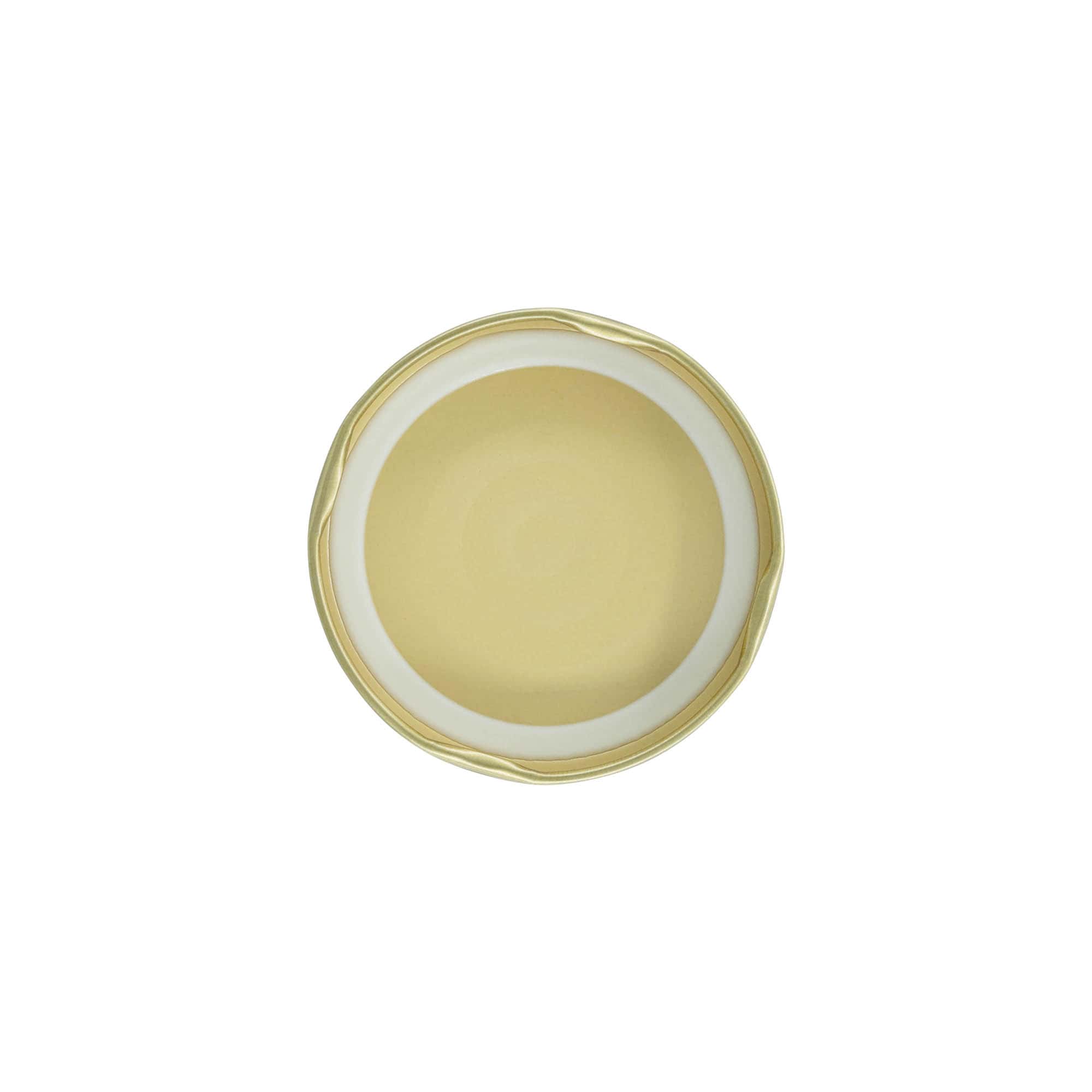 Twist-off-låg, hvidblik, guld, til åbning: TO 66 Twist-off-låg, hvidblik, guld, til åbning: TO 66