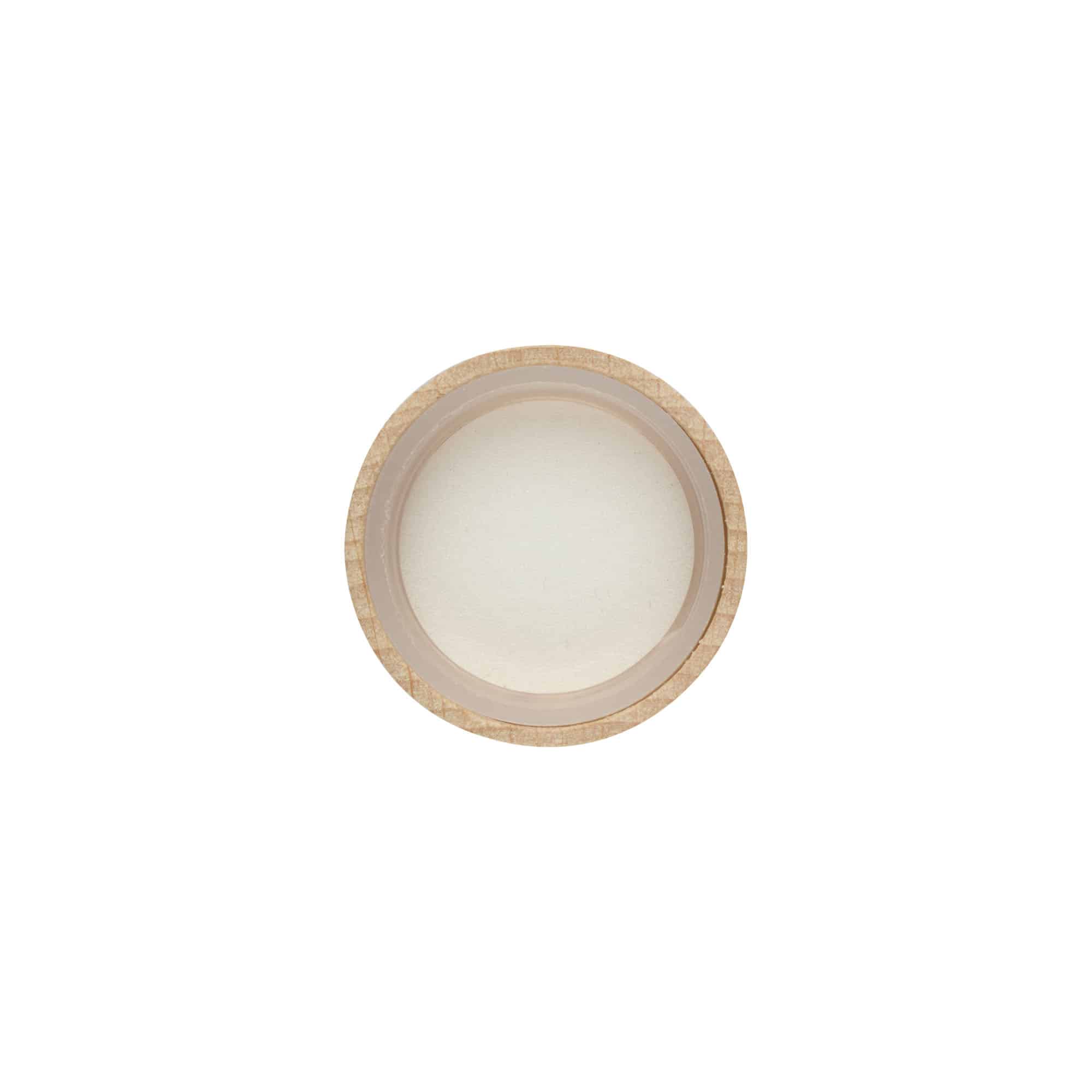 Skruelåg, træ, beige, til munding: GPI 28/400
