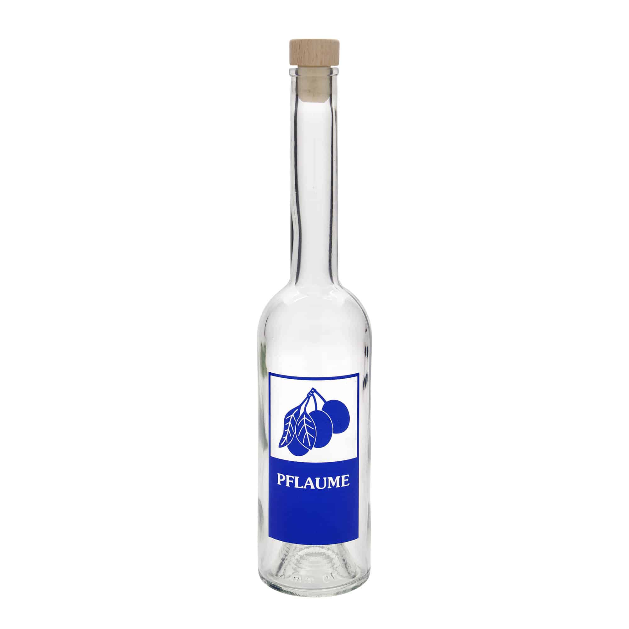 500 ml glasflaske 'Opera', motiv: blomme, åbning: kork