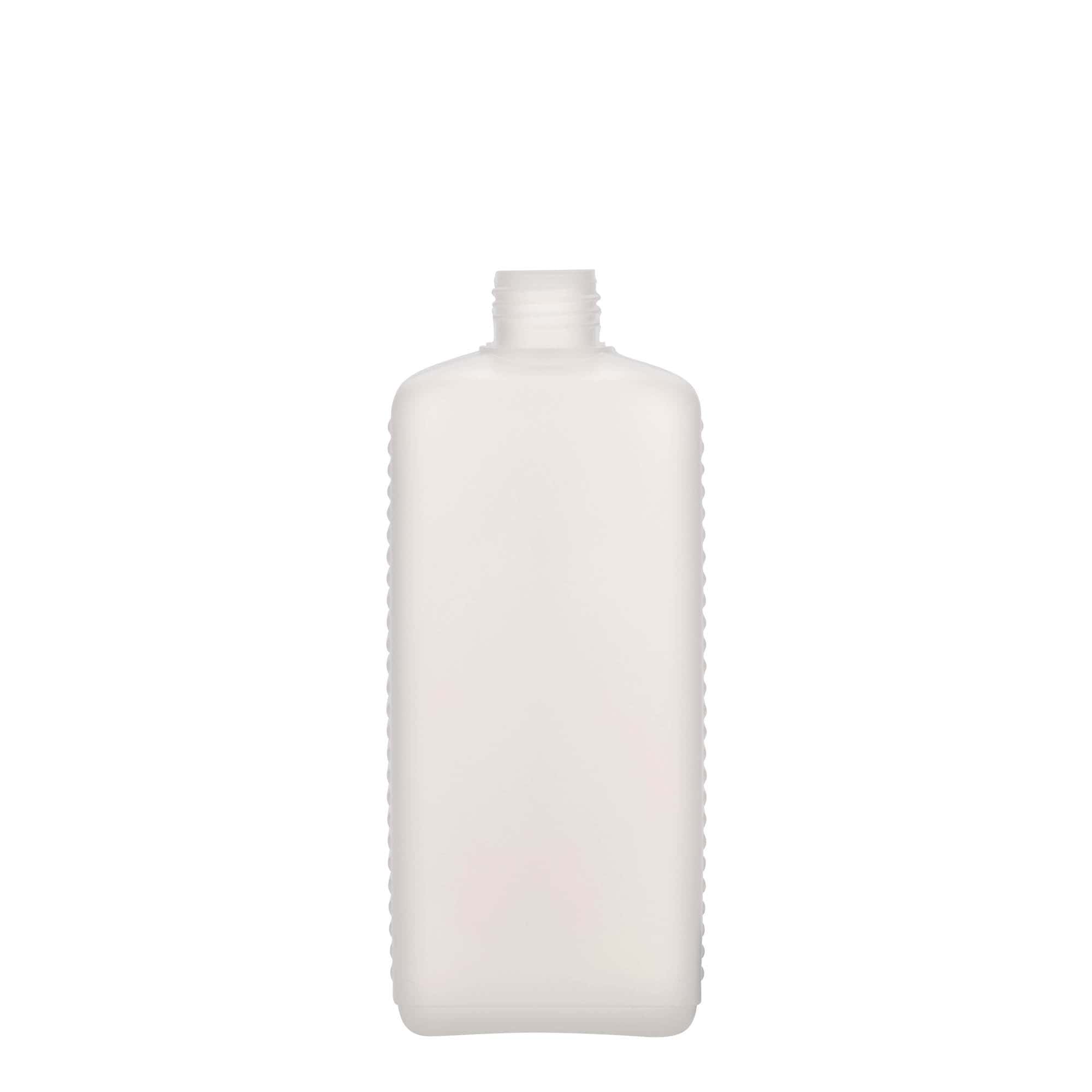 500 ml dunke, rektangulær, HDPE-plast, natur, åbning: DIN 25 EPE 500 ml dunke, rektangulær, HDPE-plast, natur, åbning: DIN 25 EPE