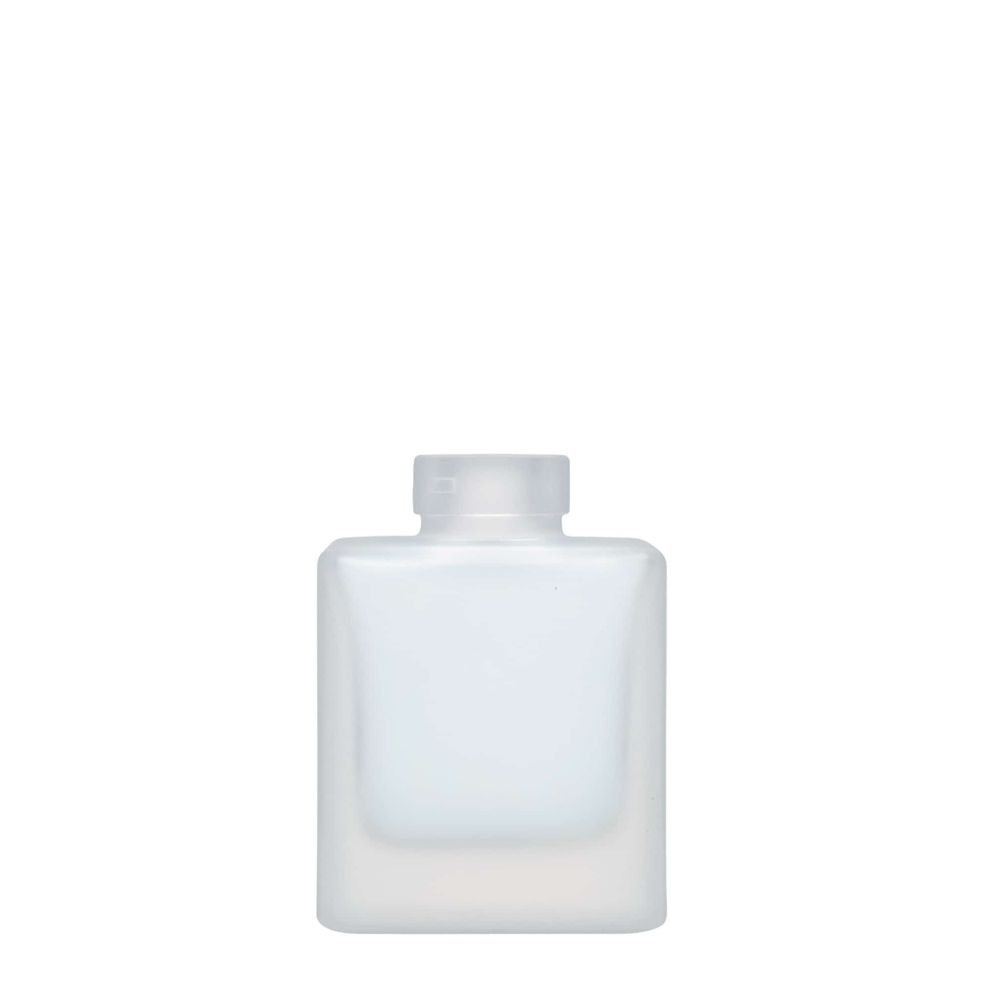 100 ml glasflaske 'Cube', kvadratisk, matteret, åbning: Kork 100 ml glasflaske 'Cube', kvadratisk, matteret, åbning: Kork