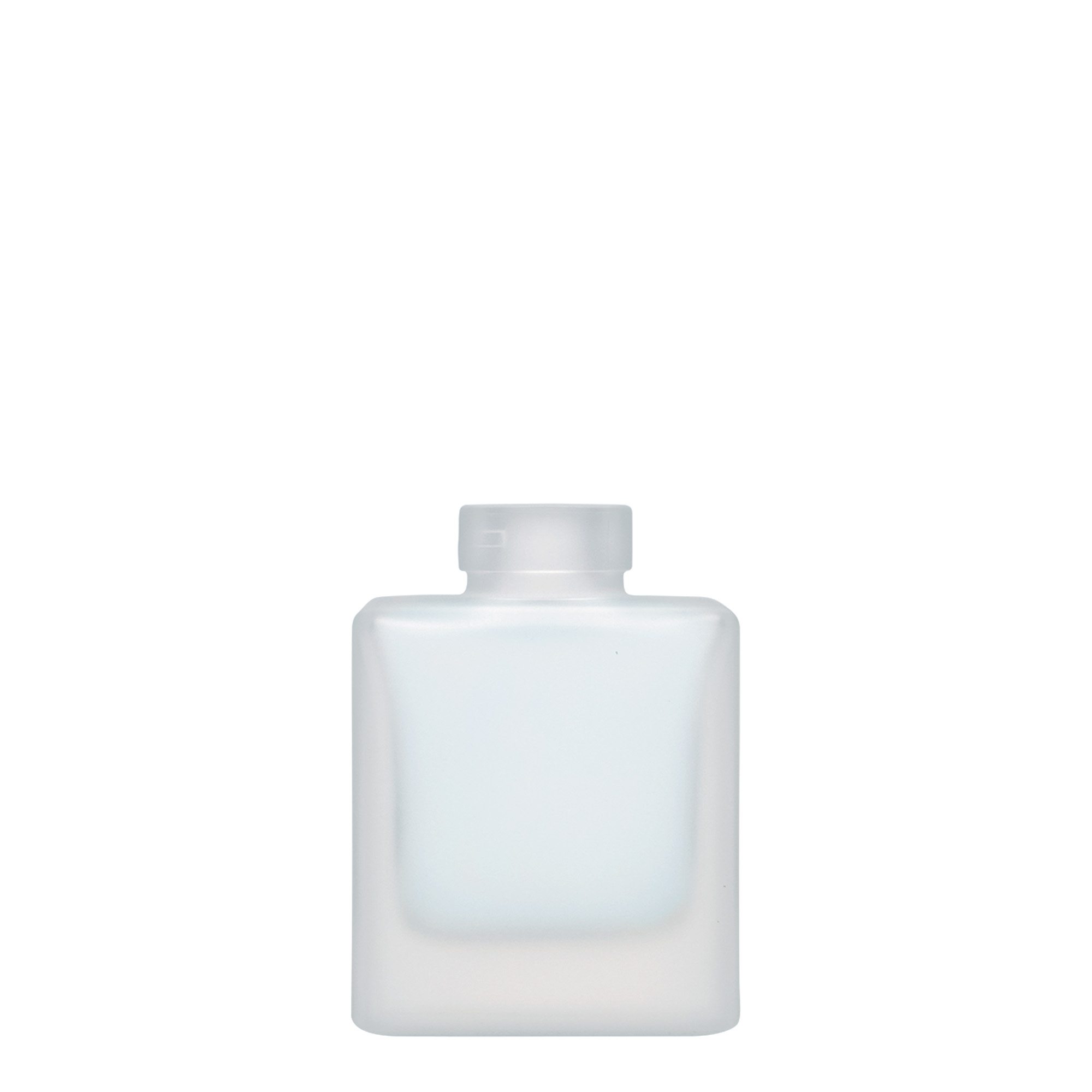 100 ml glasflaske 'Cube', firkantet, frostet, munding: kork