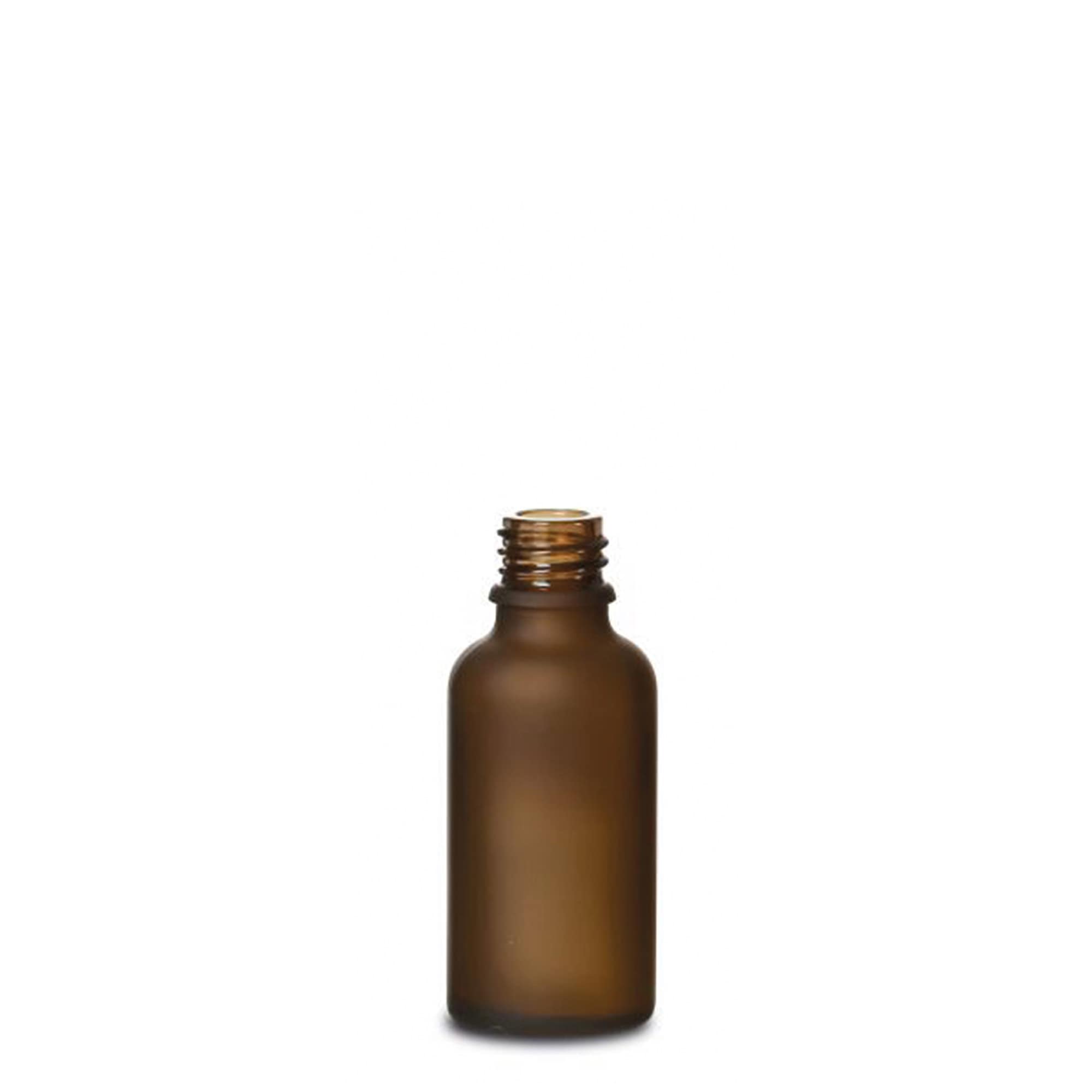 30 ml medicinflaske, glas, brun frostet, munding: DIN 18