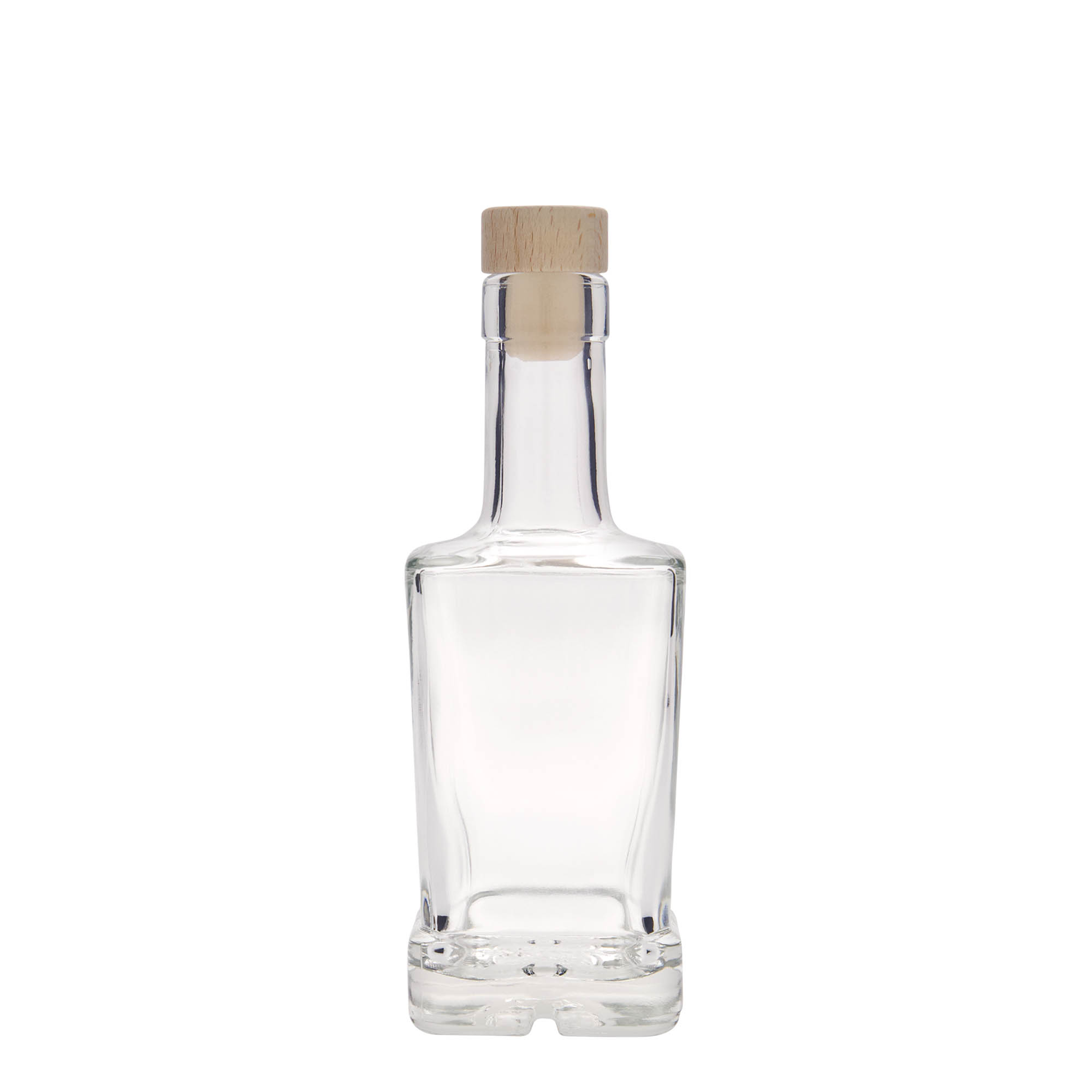250 ml glasflaske 'Rene', firkantet, åbning: kork 250 ml glasflaske 'Rene', firkantet, åbning: kork