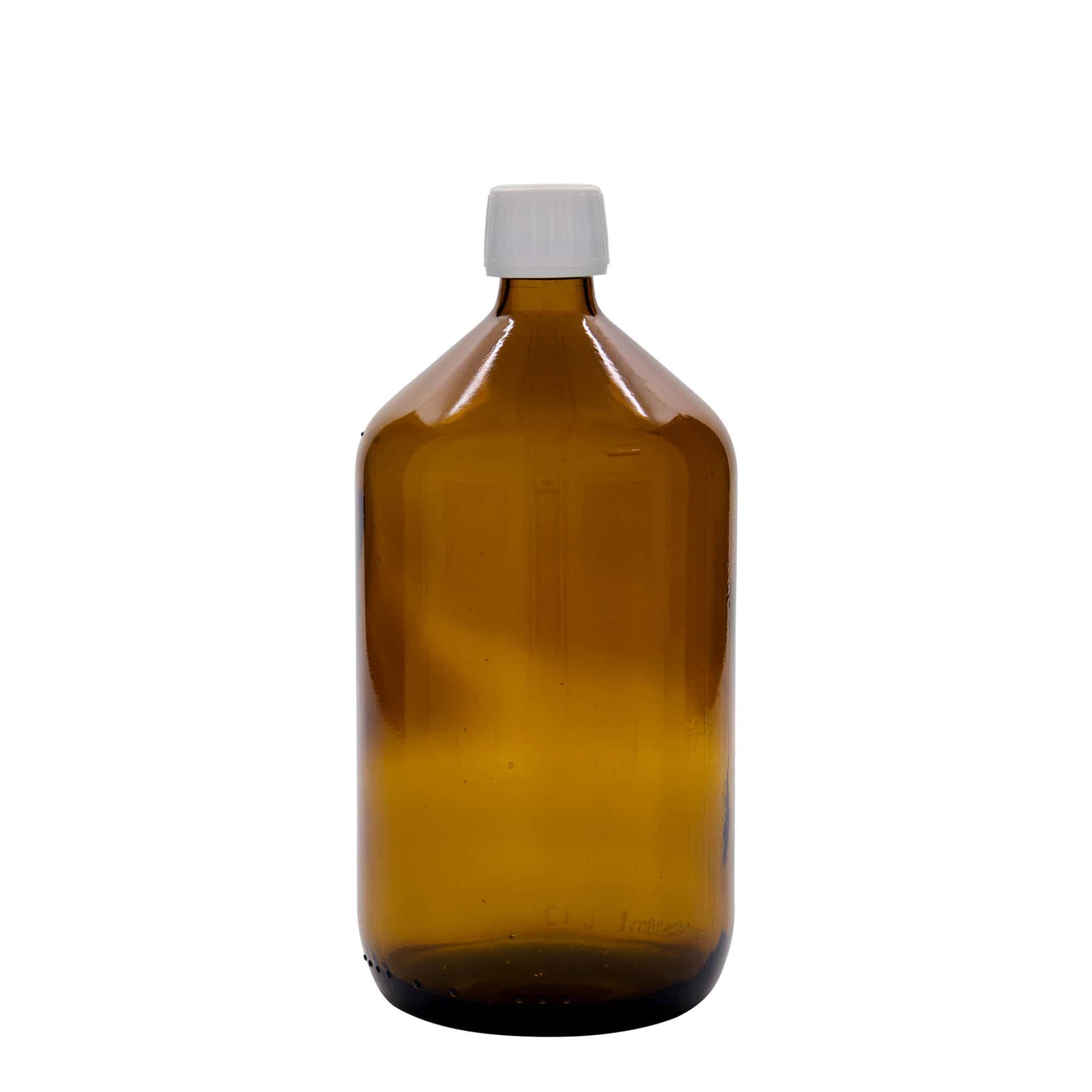 1.000 ml medicinflaske, brun, glas, åbning: PP 28