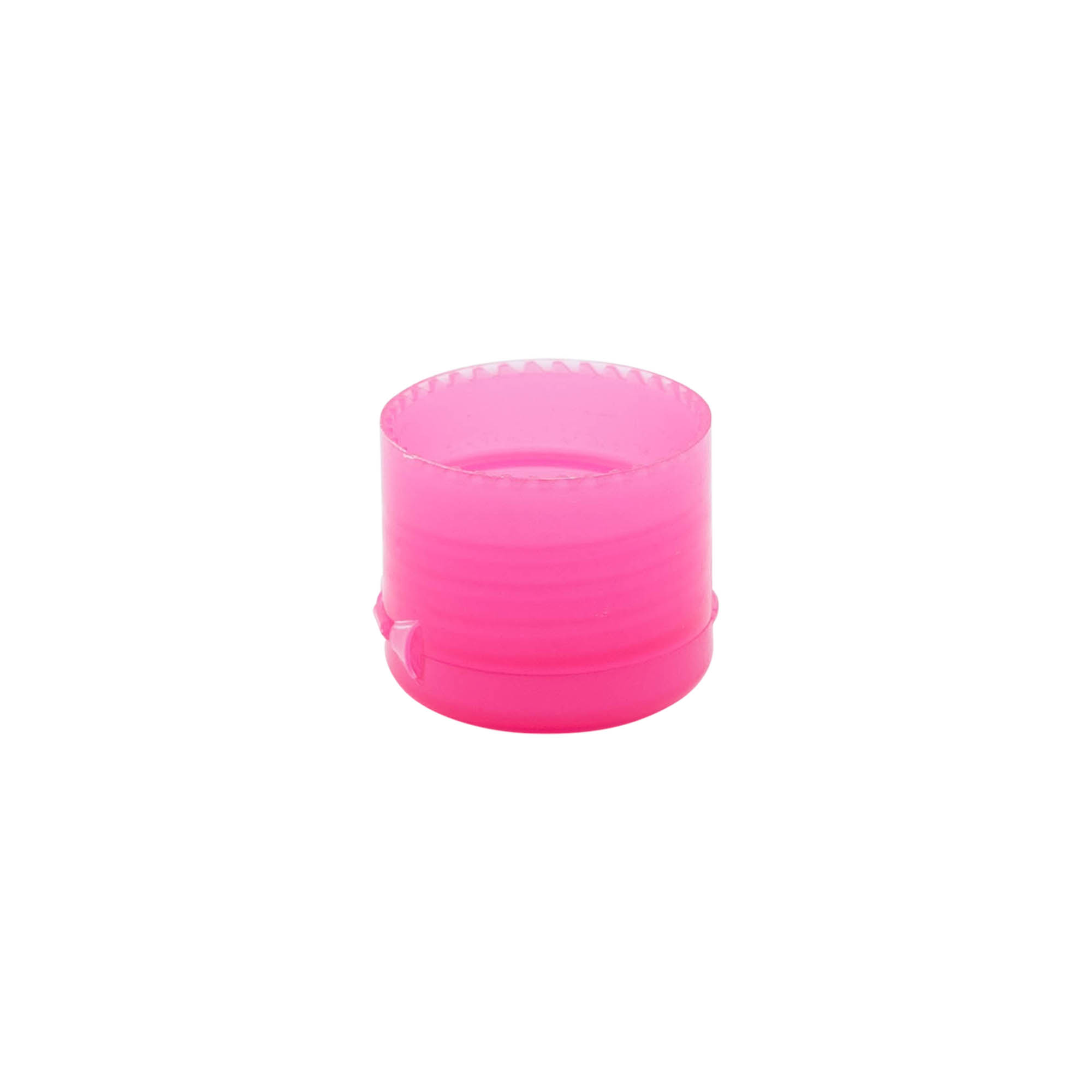 Skruelåg med klaphængsel, PP-plast, pink, til åbning: 24/410