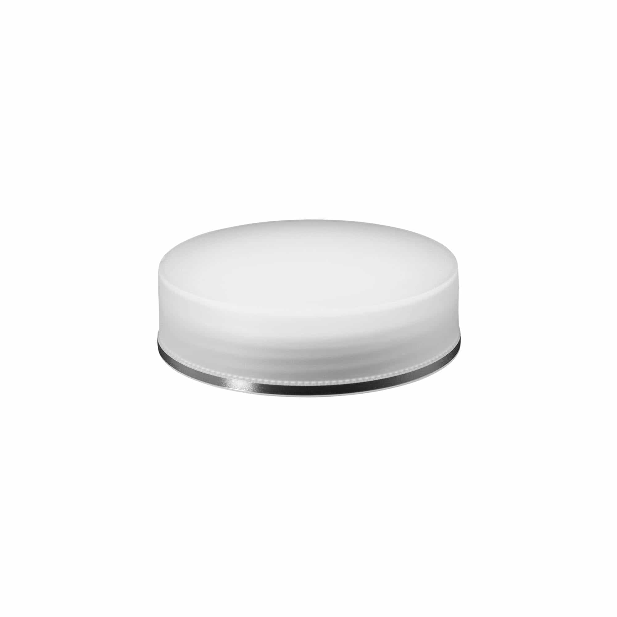 Skruelåg »Clear/Platin Edition«, PP-plast, hvid, til åbning: 70/2P