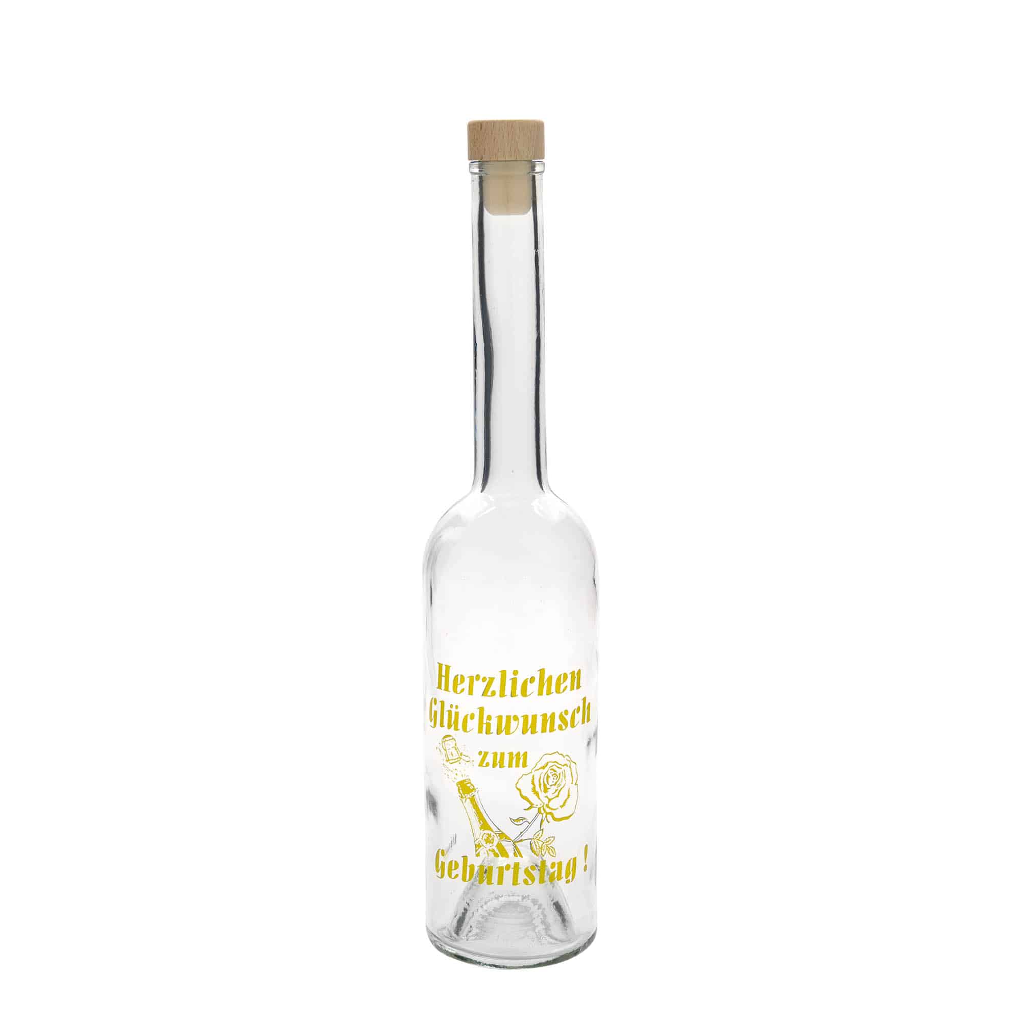 500 ml glasflaske Maximo med tryk 'Karneval', åbning: Kork