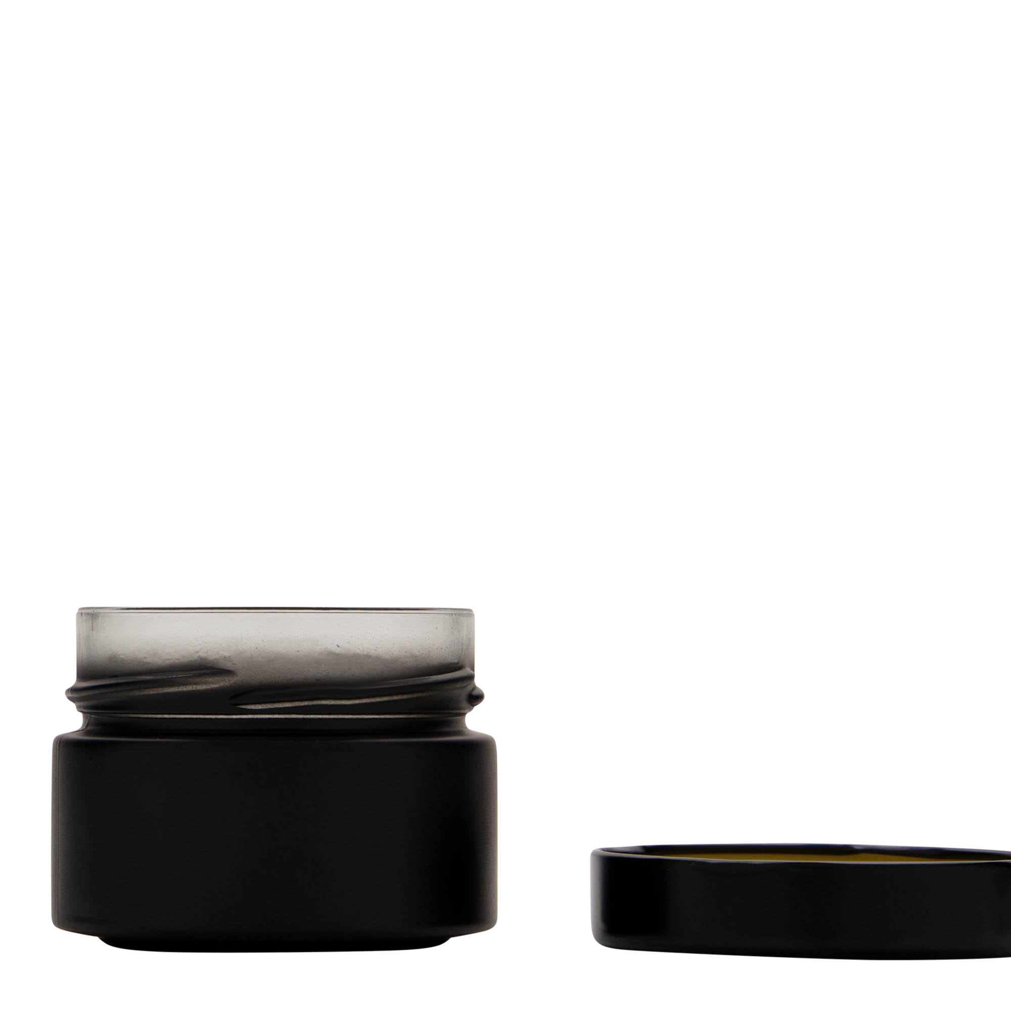 130 ml rundt glas 'Aurora', sort, åbning: Deep-Twist-Off (DTO 66)