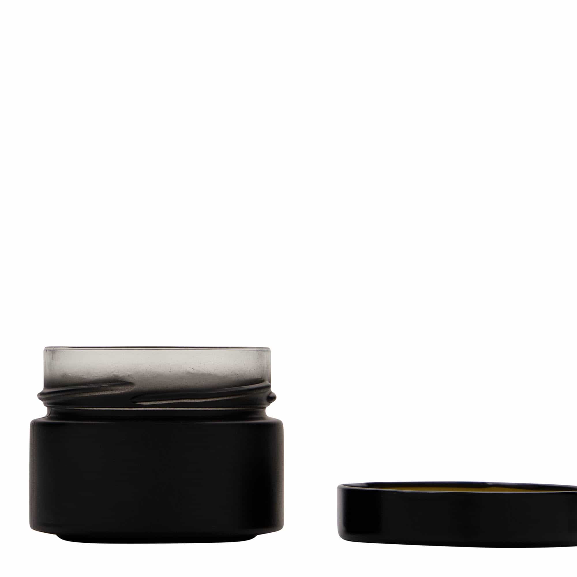 130 ml rundt glas 'Aurora', sort, åbning: Deep-Twist-Off (DTO 66)