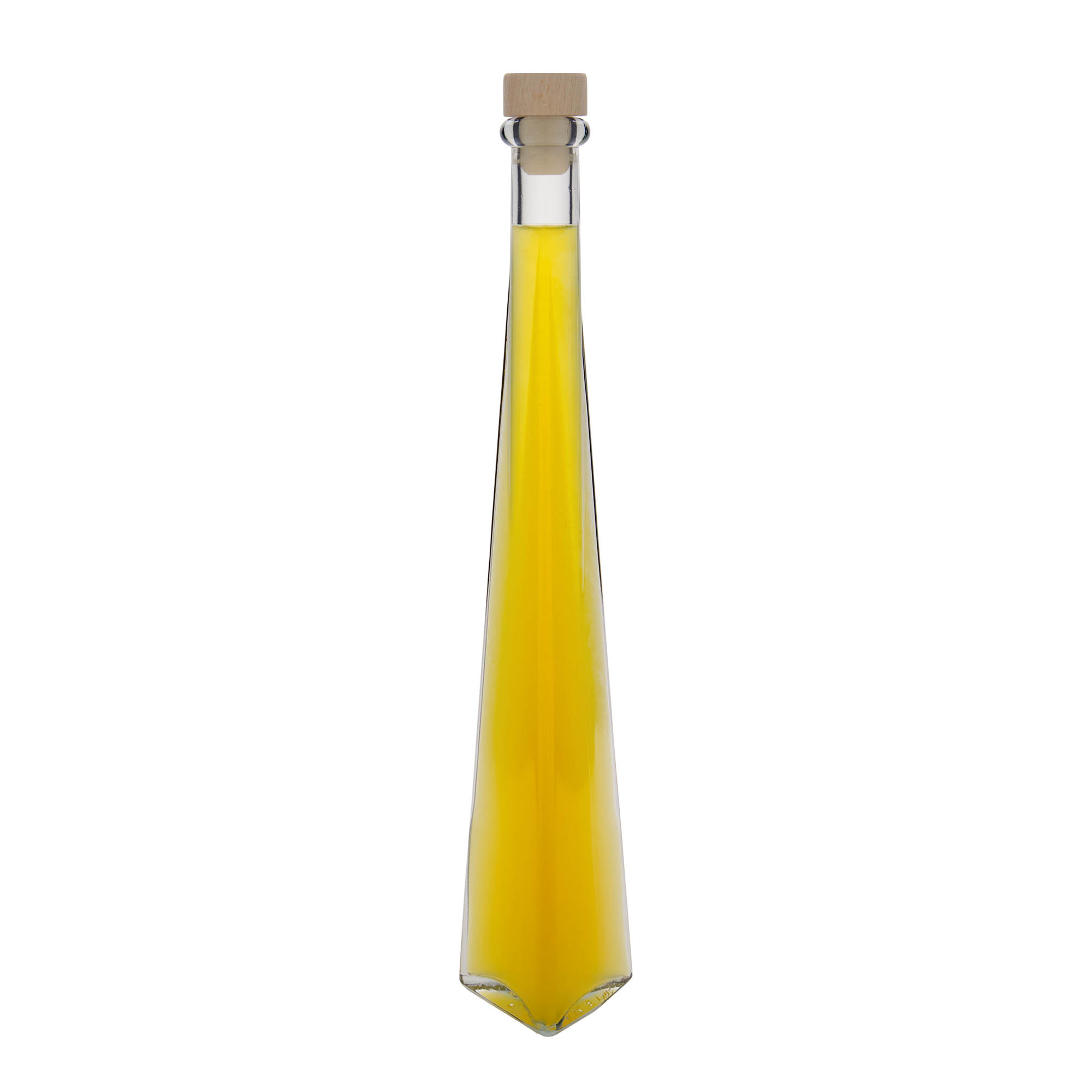 200 ml glasflaske 'Dama Triangolore', trekantet, åbning: prop