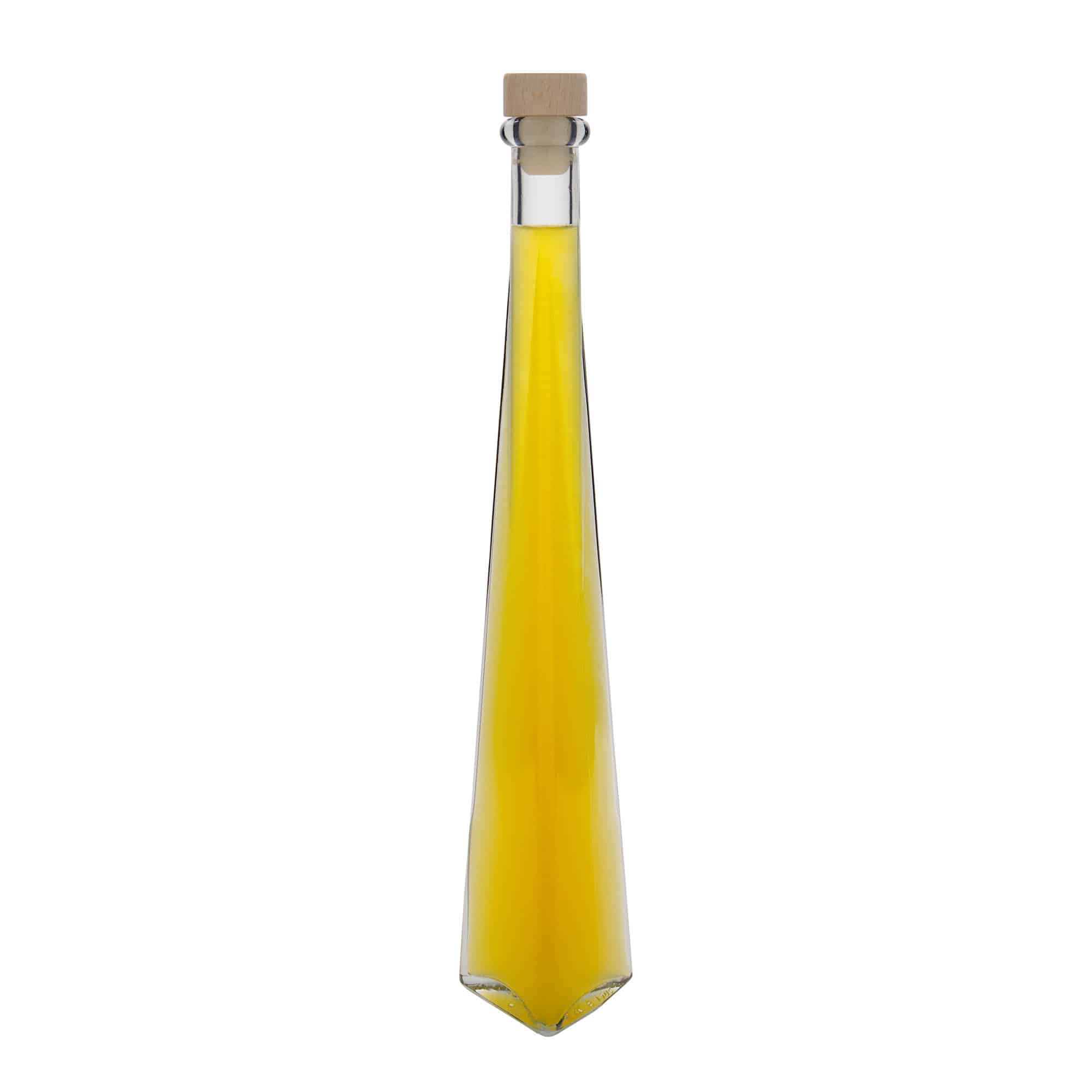 200 ml glasflaske 'Dama Triangolore', trekantet, åbning: prop