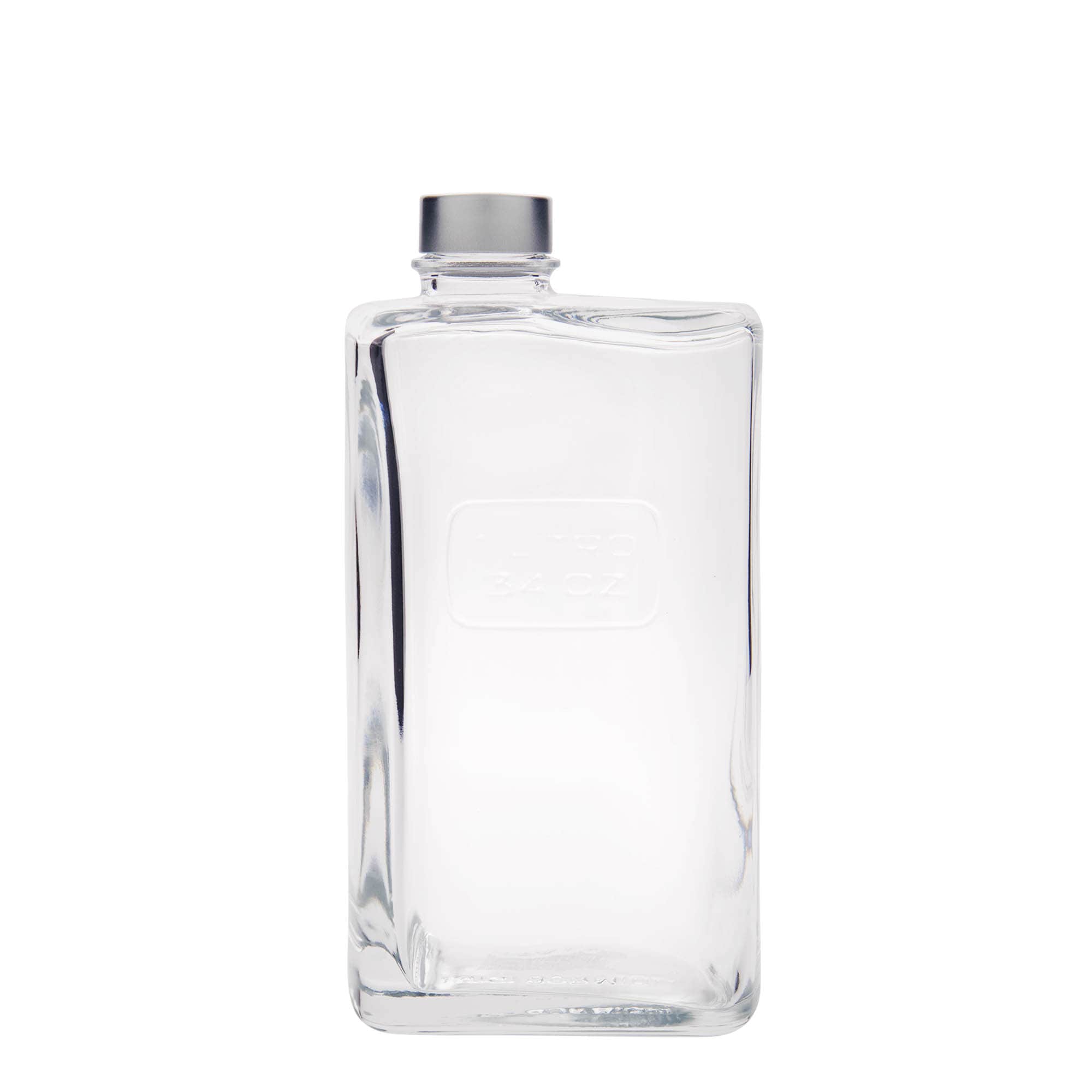 1.000 ml glasflaske 'Optima Lattina', firkantet, åbning: Skruelåg