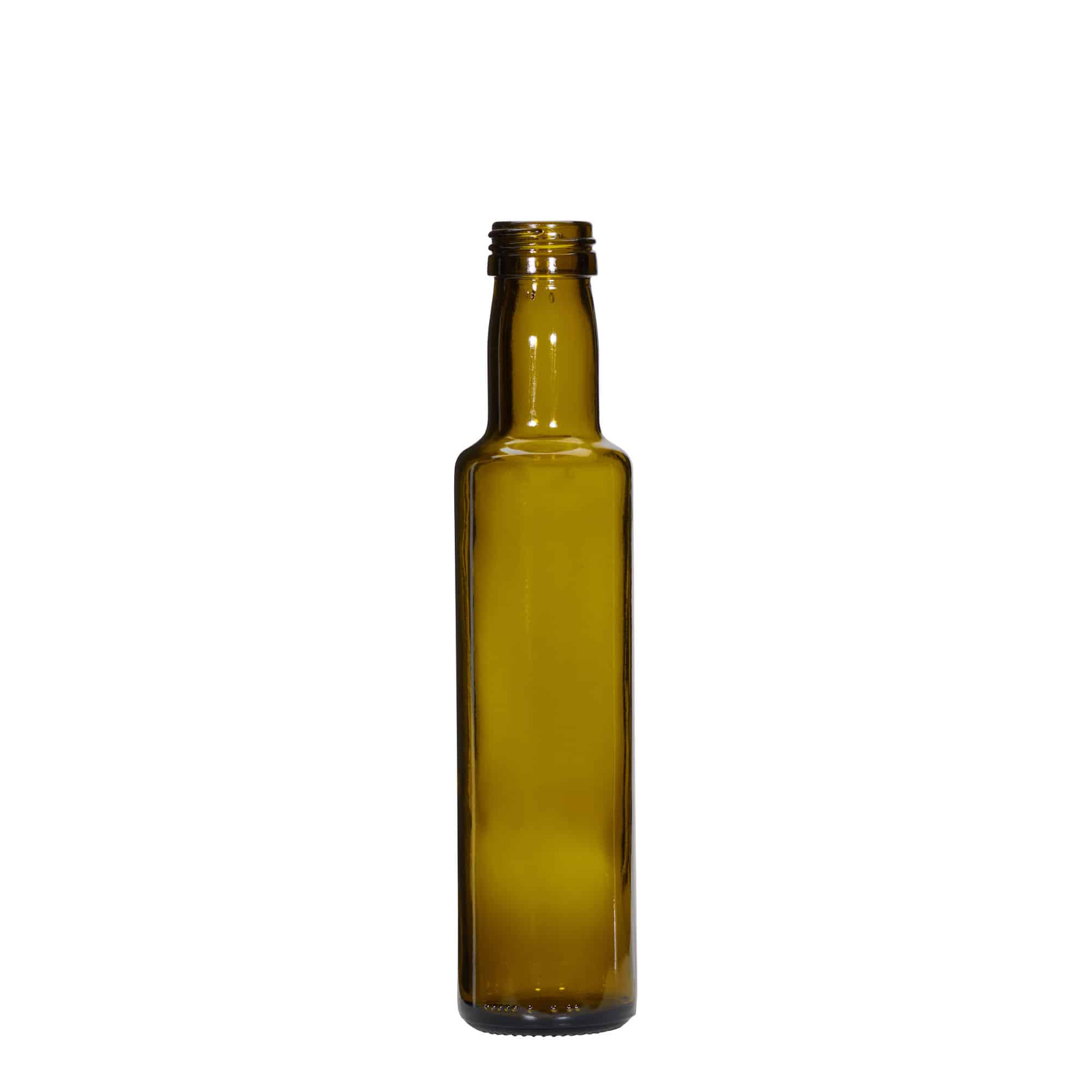 250 ml glasflaske 'Dorica', antikgrøn, åbning: PP 31,5 250 ml glasflaske 'Dorica', antikgrøn, åbning: PP 31,5