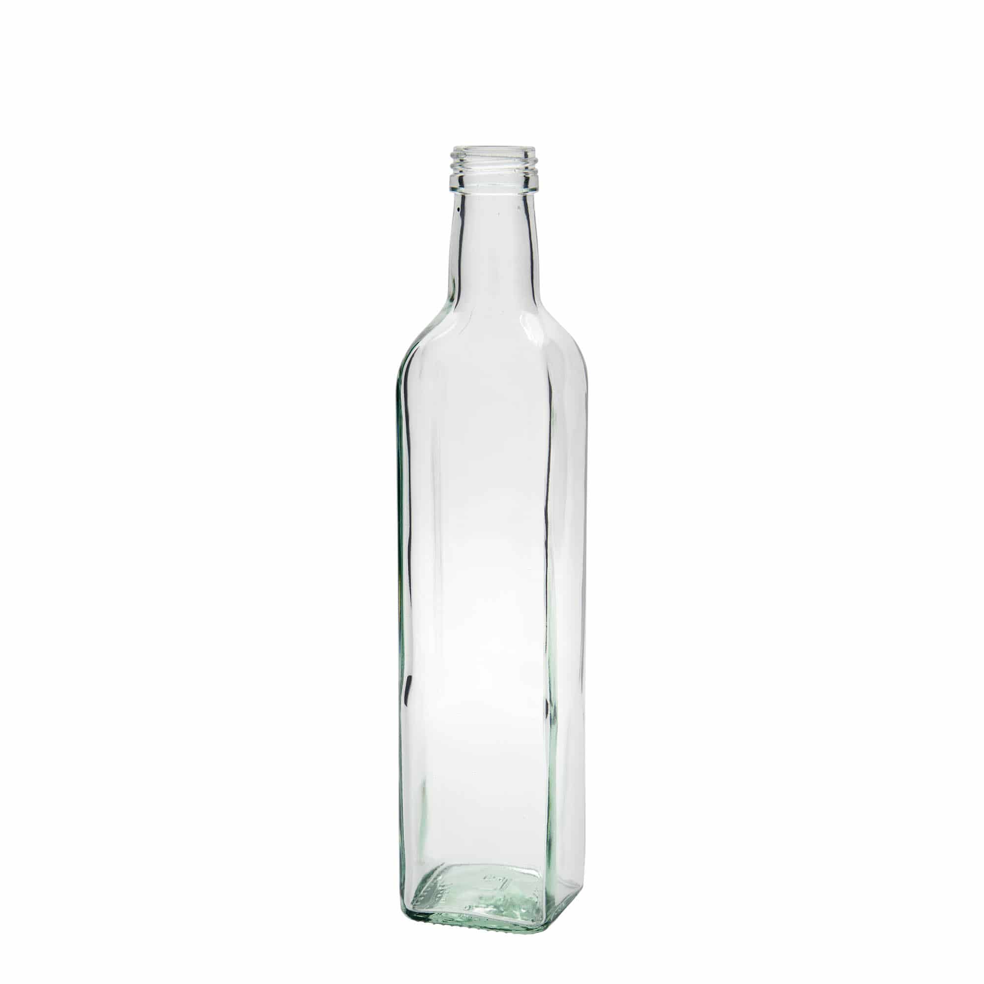 500 ml glasflaske 'Marasca', firkantet, åbning: PP 31,5