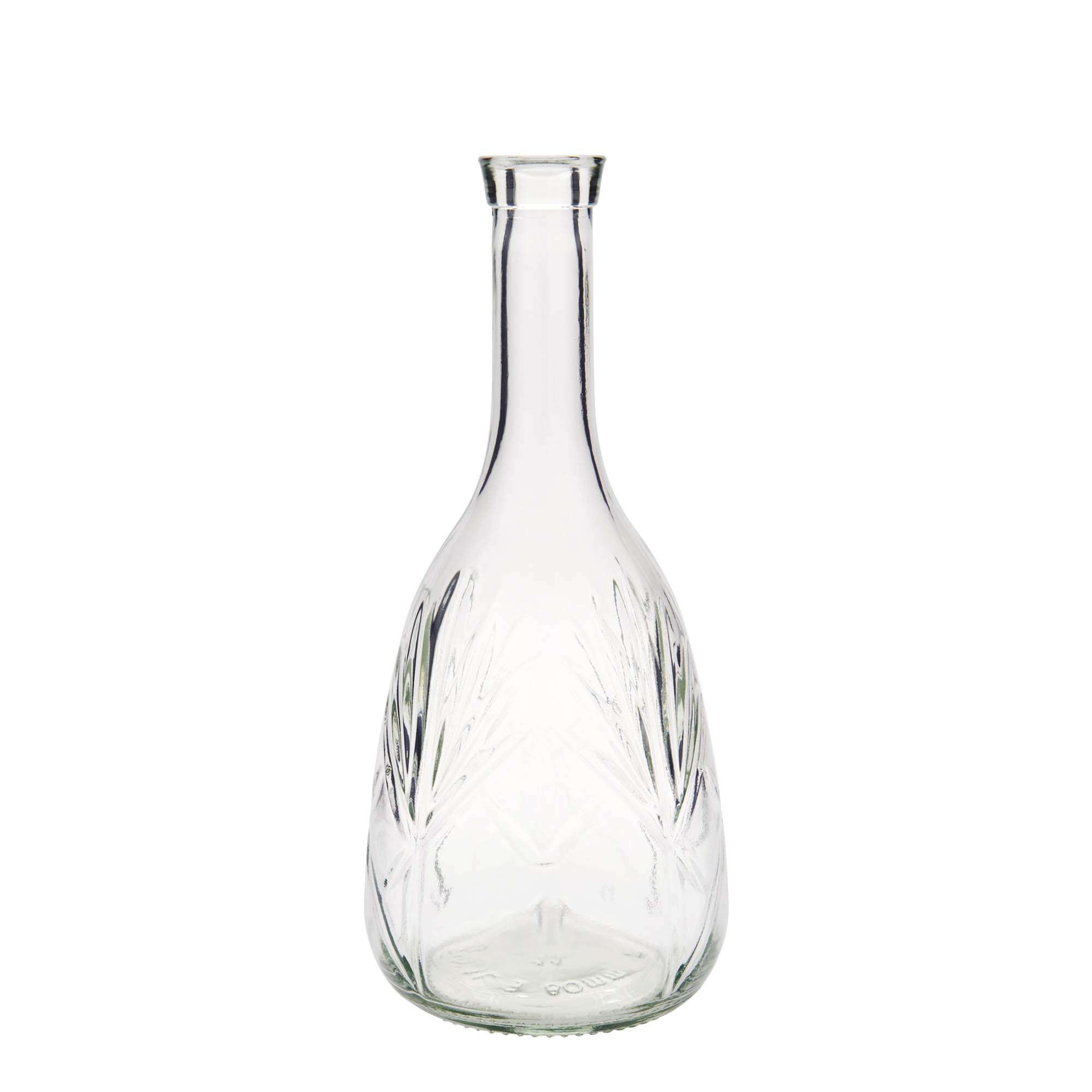 1.000 ml glasflaske 'Reliefa', åbning: kork 1.000 ml glasflaske 'Reliefa', åbning: kork