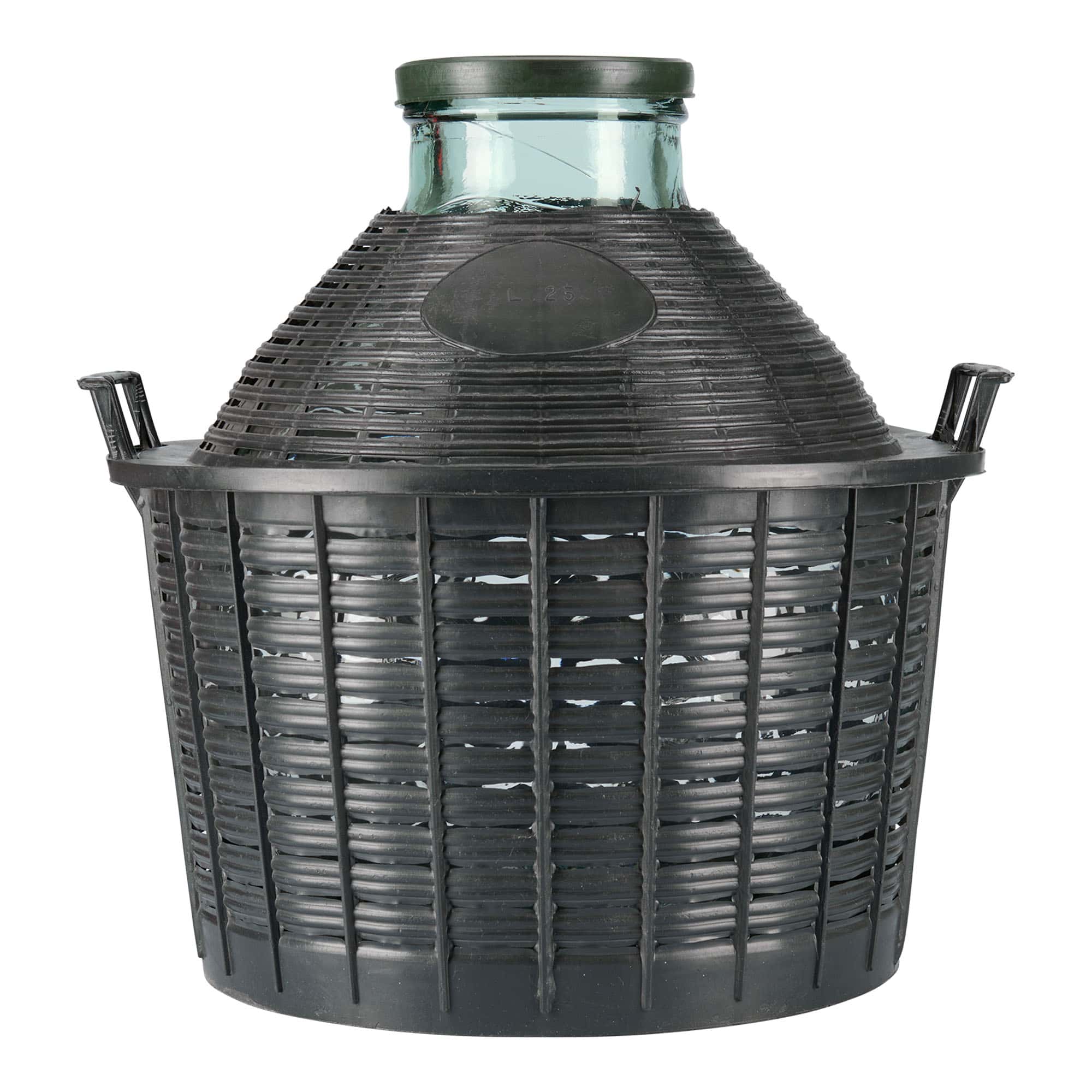 25 l ballonflaske med vid hals, glas, åbning: pålægslåg 25 l ballonflaske med vid hals, glas, åbning: pålægslåg