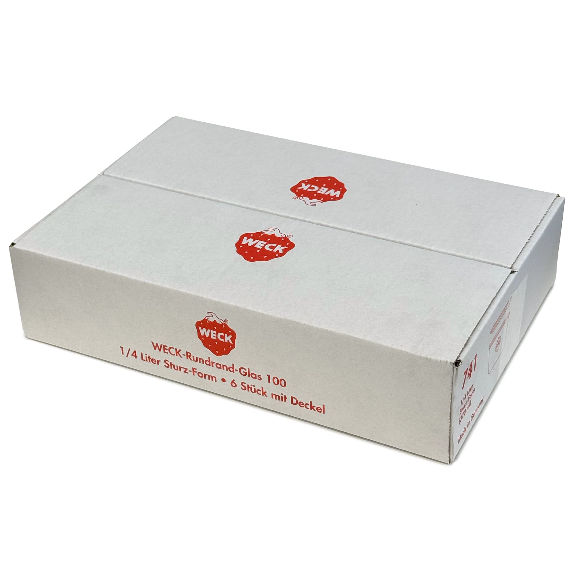 6x 370 ml WECK-sturzgas med glaslåg RR 100