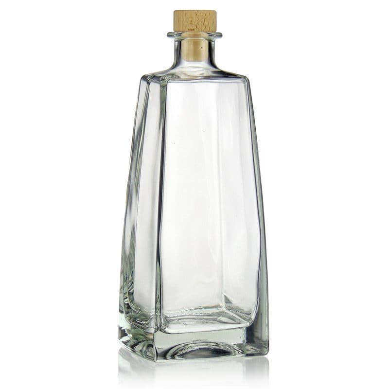 700 ml glasflaske 'Timmy', firkantet, åbning: Kork