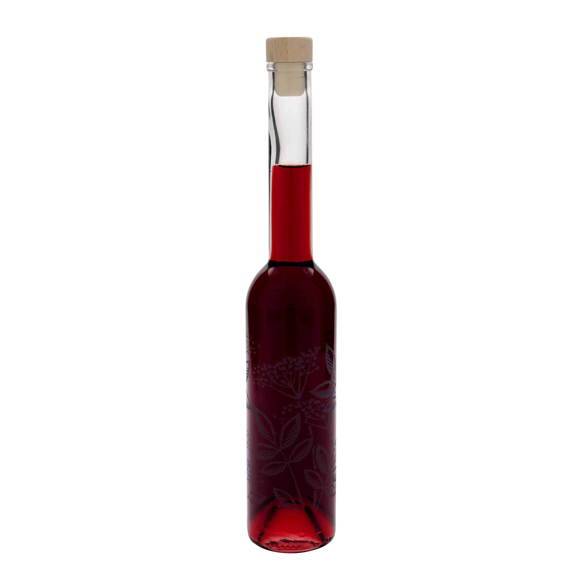 350 ml glasflaske 'Opera', motiv: hyld, åbning: kork
