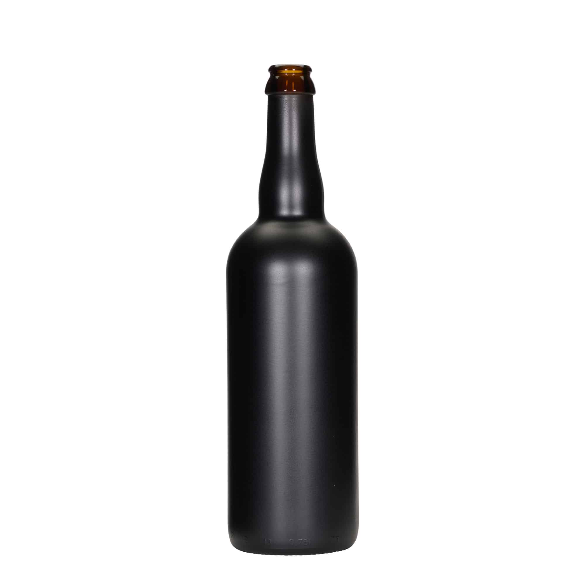 750 ml ølflaske Belgien, glas, sort, munding: kapsel 750 ml ølflaske Belgien, glas, sort, munding: kapsel