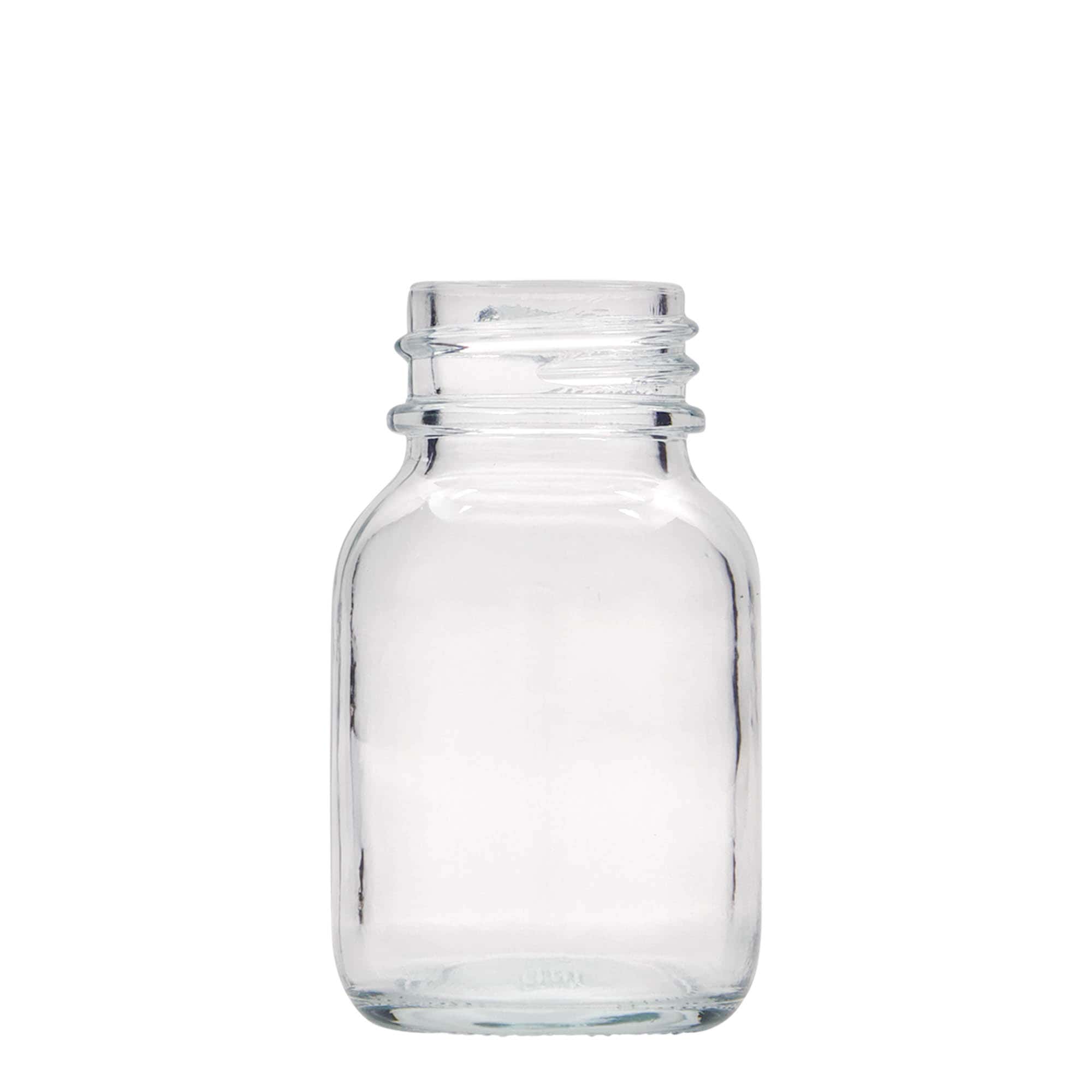 50 ml bredhalset glas, åbning: DIN 32 50 ml bredhalset glas, åbning: DIN 32