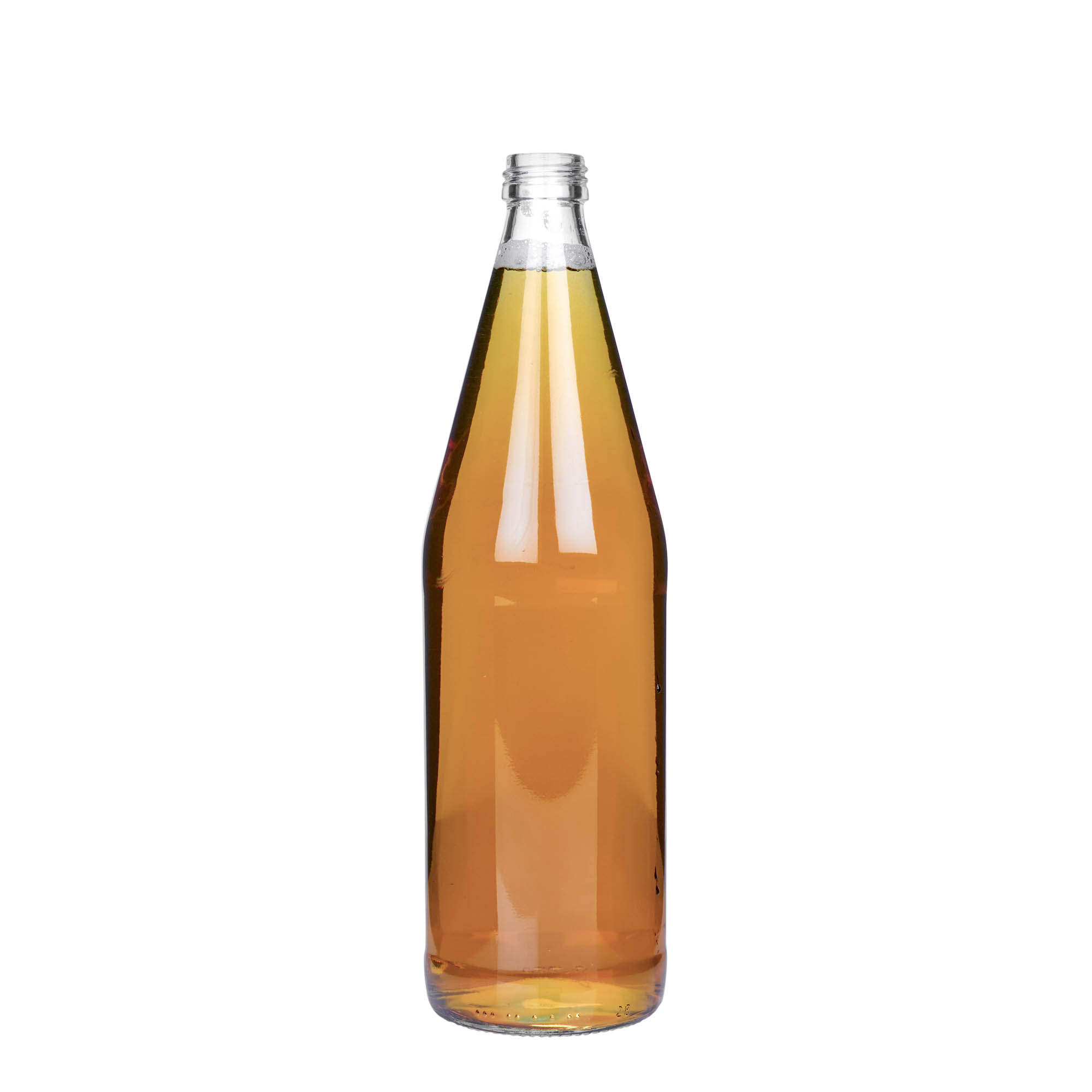 750 ml universalflaske gulerodsform, glas, åbning: PP 28 750 ml universalflaske gulerodsform, glas, åbning: PP 28