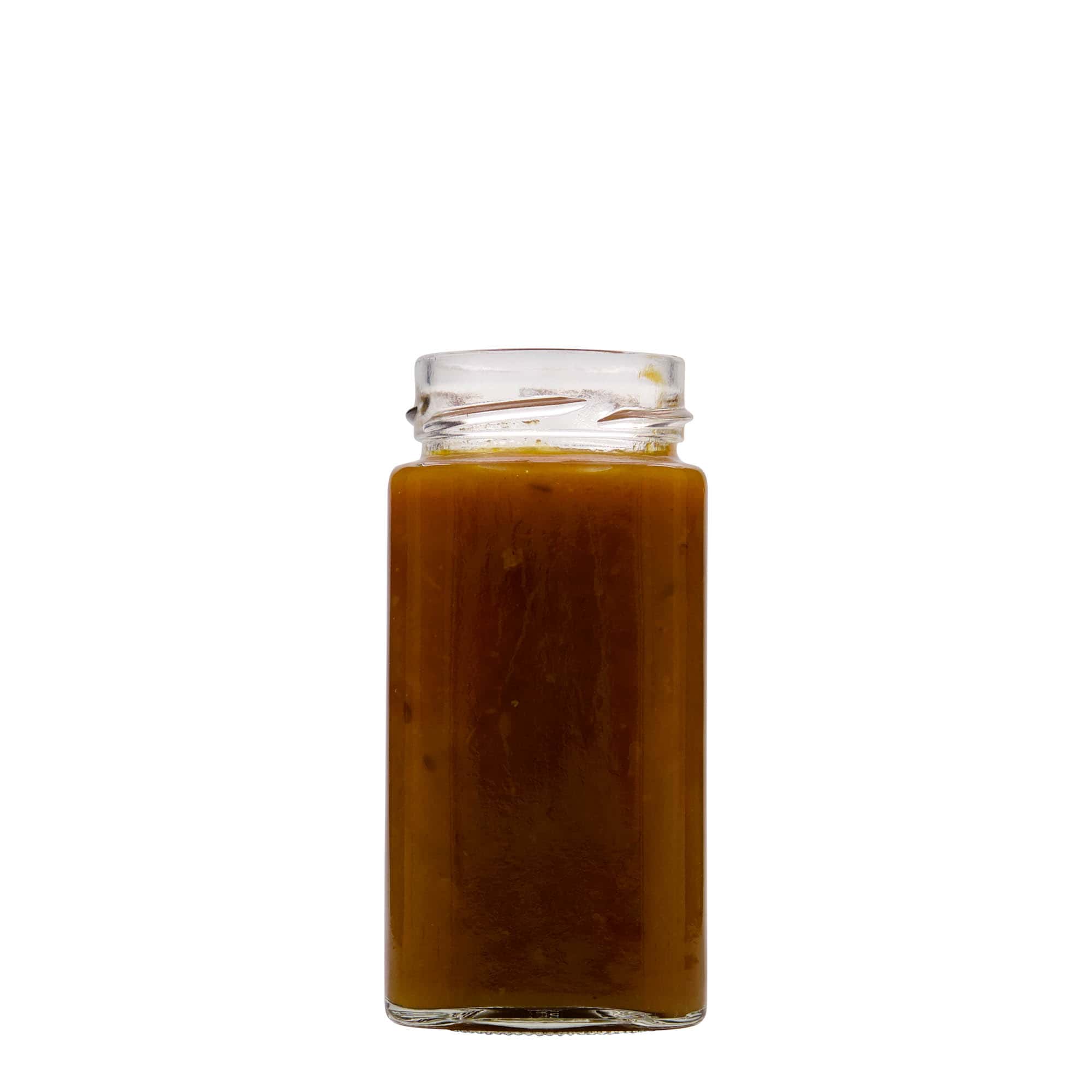 314 ml firkantet glas 'Funny', åbning: Deep-Twist-Off (DTO 58)