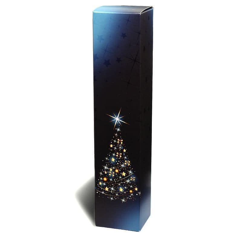 Gaveæske 'X-Mas Tree', rektangulær, pap, blå Gaveæske 'X-Mas Tree', rektangulær, pap, blå
