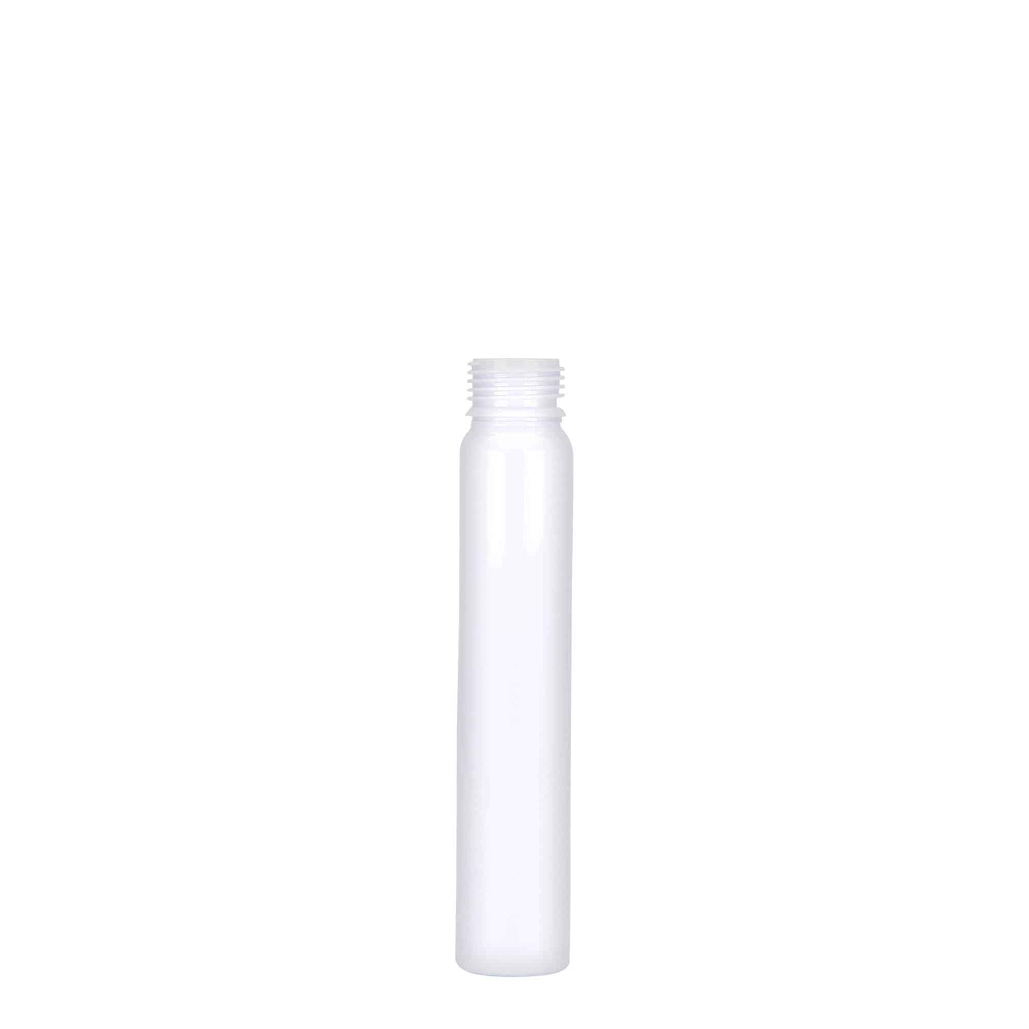 25 ml PET-rør, plastik, hvid, åbning: skruelåg