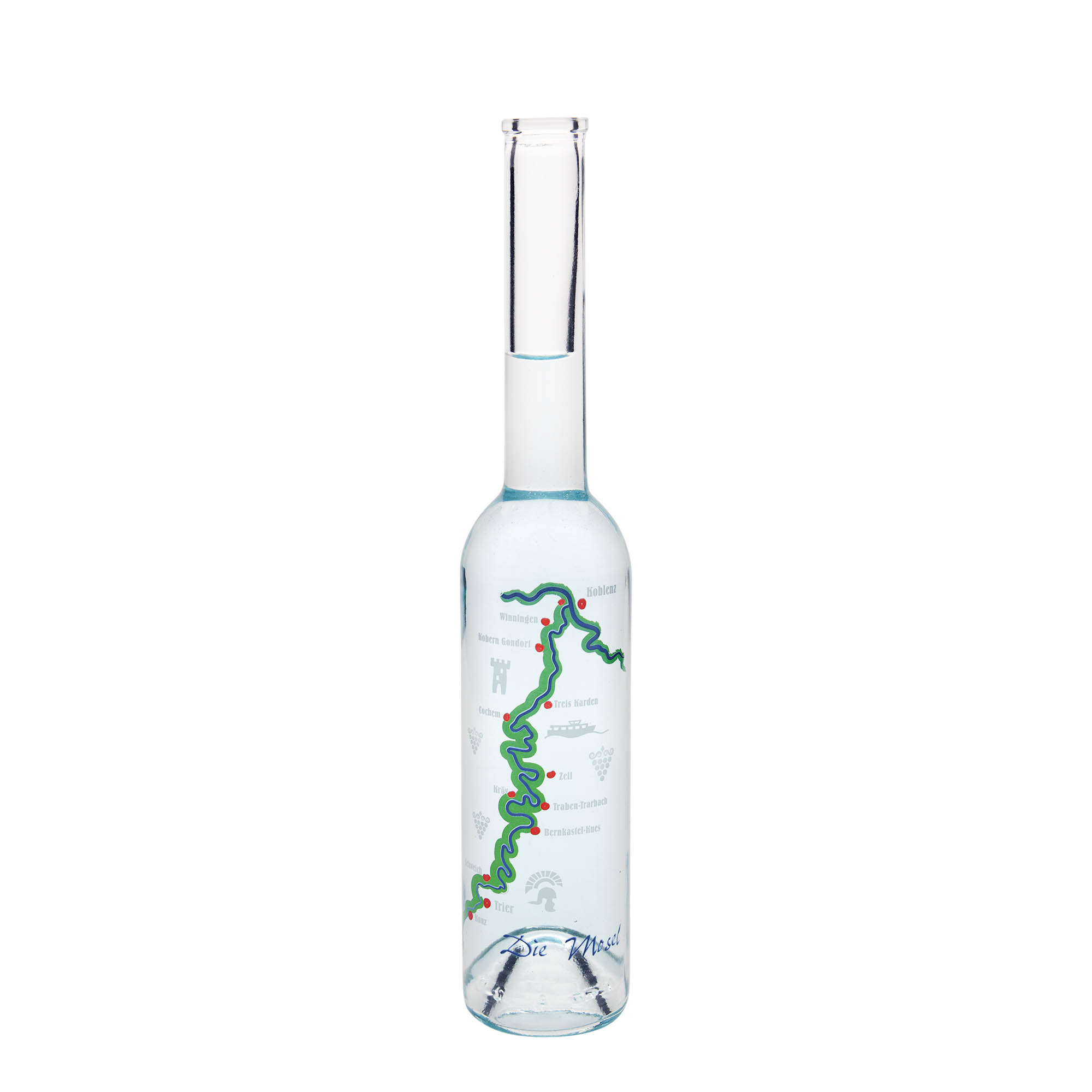 350 ml glasflaske 'Opera', motiv: Mosel, munding: kork