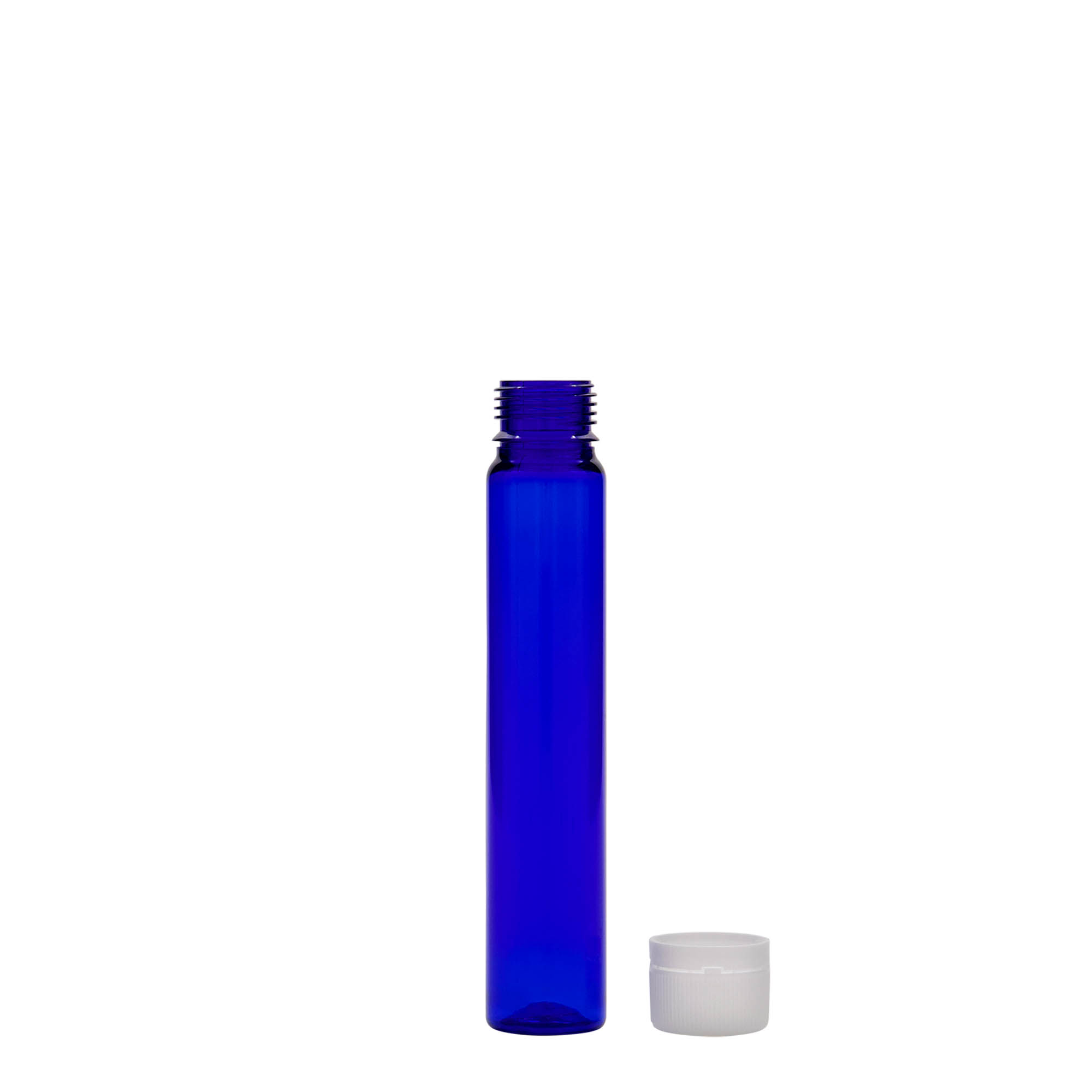 25 ml PET-rør, plast, kongeblå, åbning: skruelåg