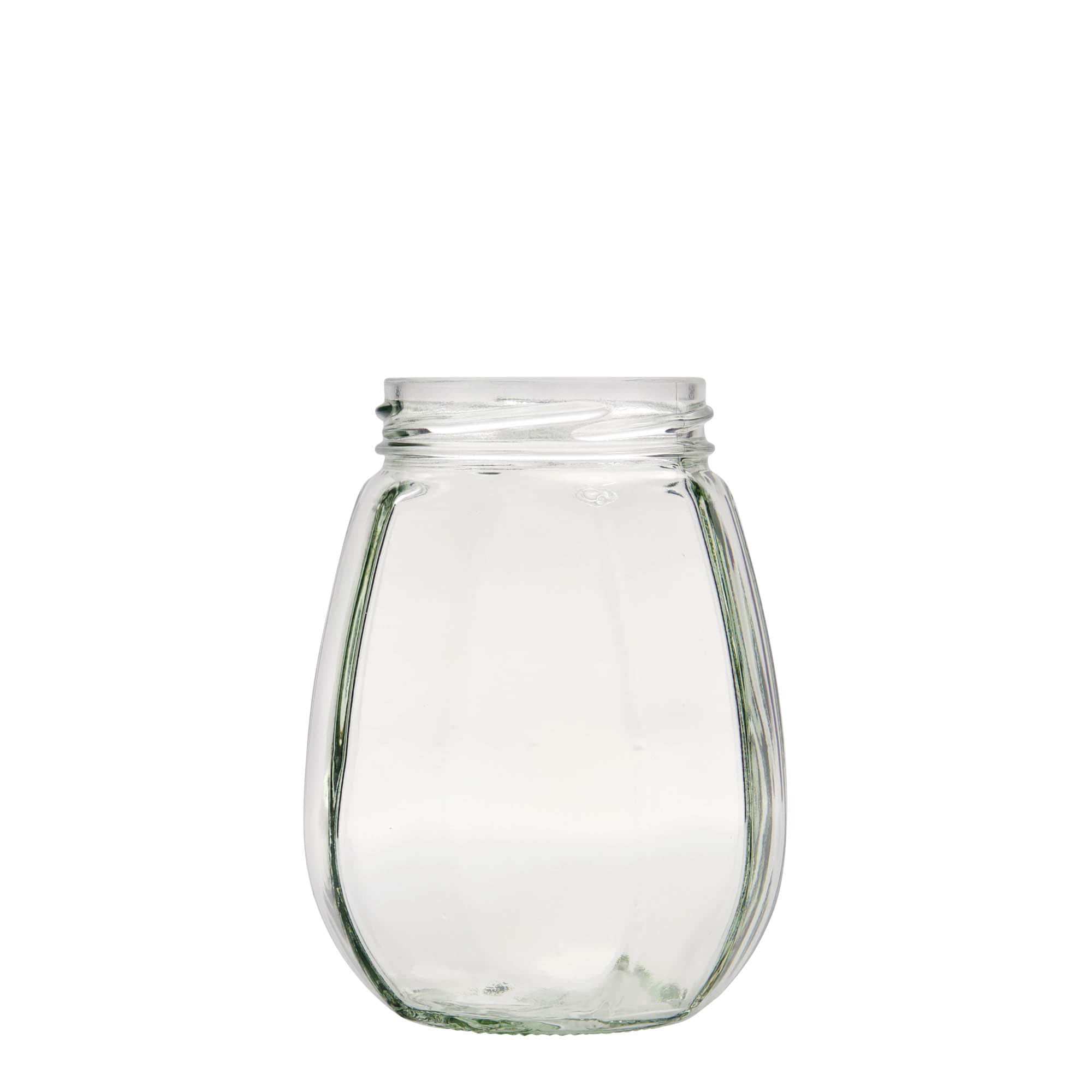 385 ml dekorativt glas, sekskantet, åbning: Twist-off (TO 63)