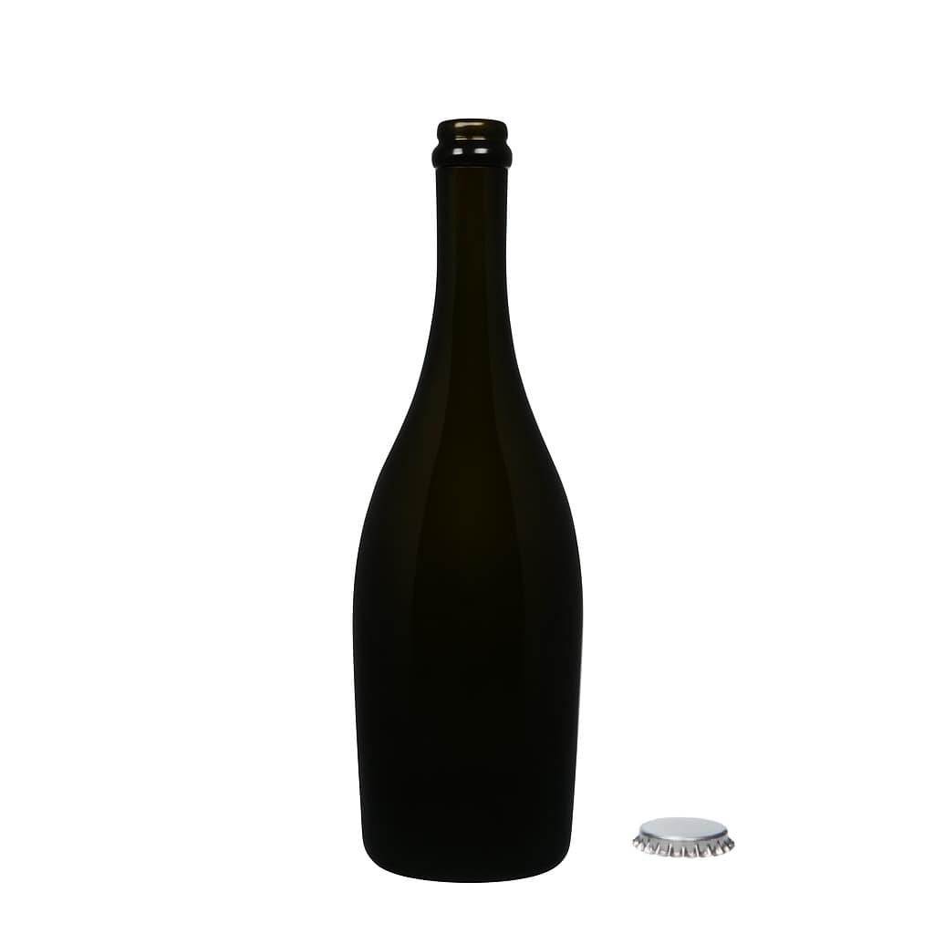 750 ml sektflaske 'Carmen', glas, antikgrøn, munding: kapsel