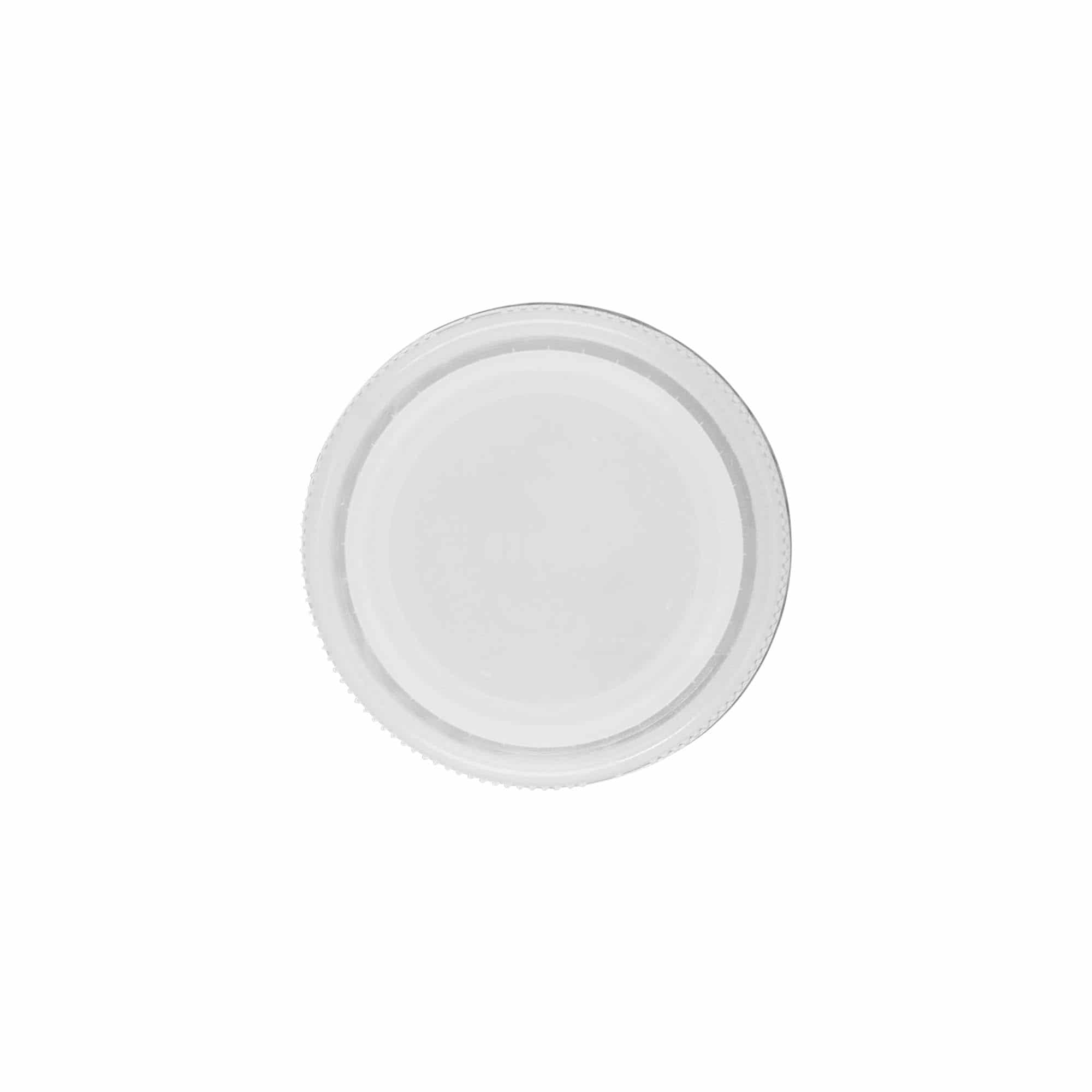 Skruelåg dobbelt gevind, PE-plast, hvid, til åbning: PET 38 mm