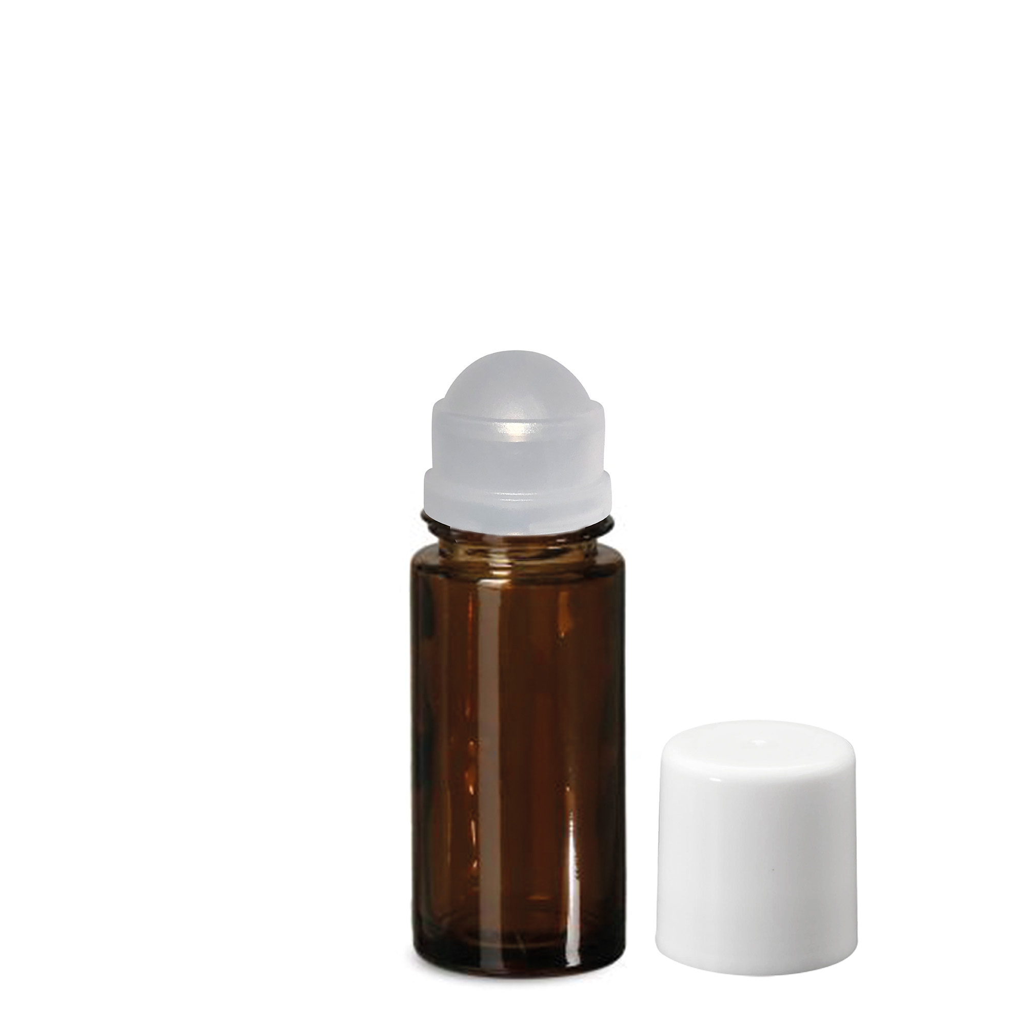 50 ml roll-on-flaske, glas, brun, åbning: skruelåg 50 ml roll-on-flaske, glas, brun, åbning: skruelåg