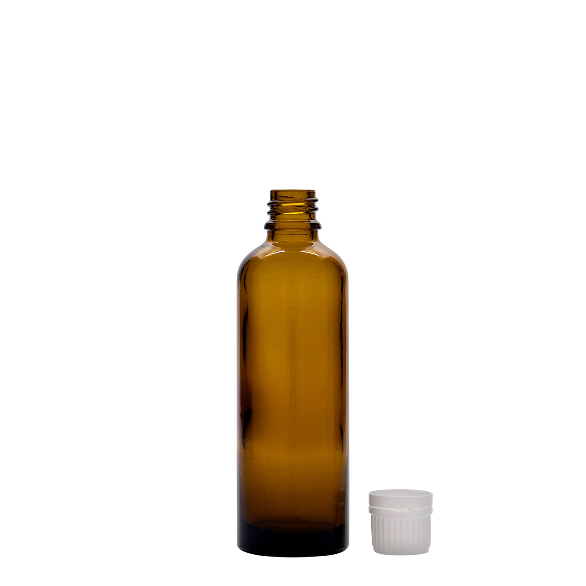 75 ml medicinflaske, glas, brun, åbning: DIN 18