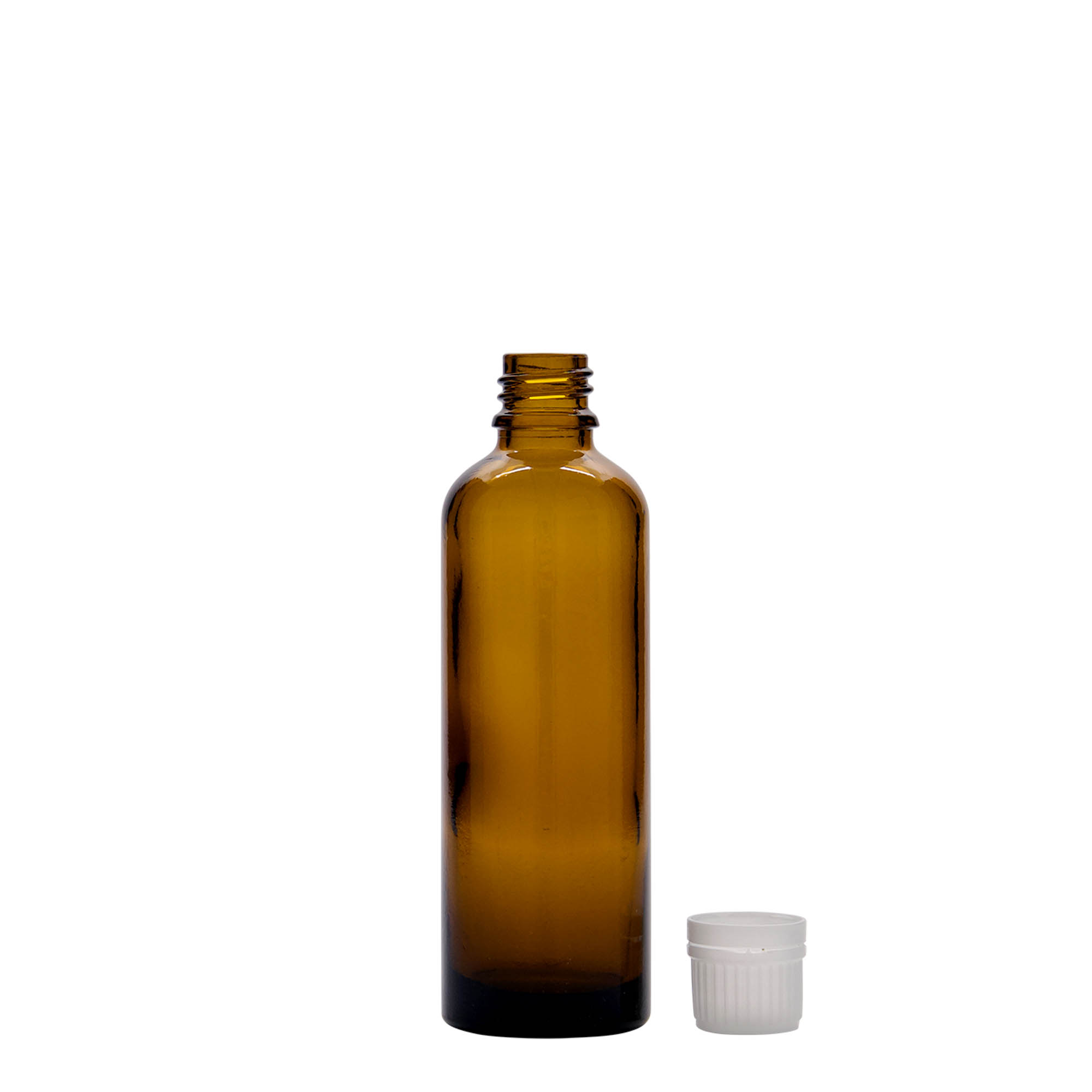 75 ml medicinflaske, glas, brun, åbning: DIN 18 75 ml medicinflaske, glas, brun, åbning: DIN 18