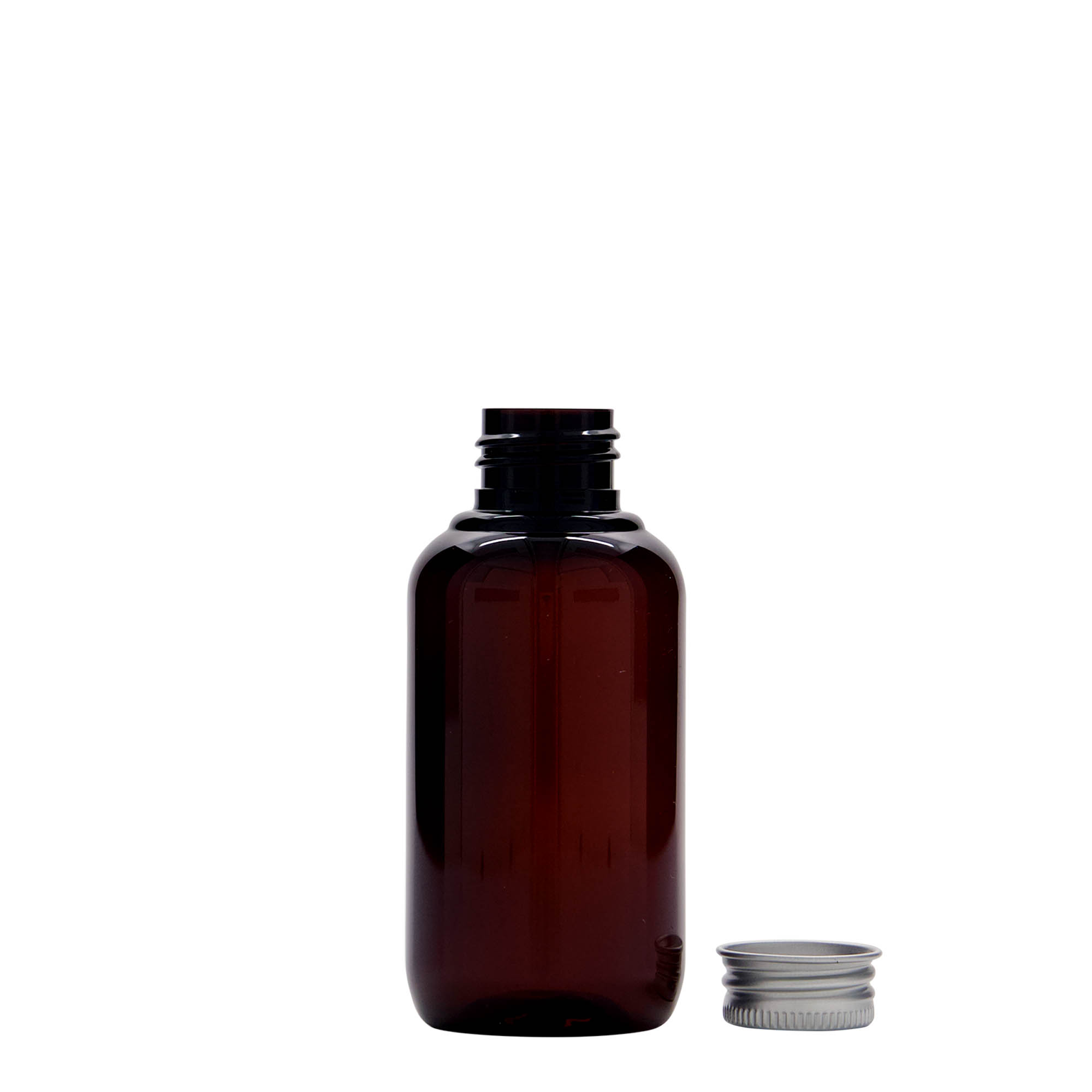 100 ml genanvendt plastikflaske 'Victor's Best', PCR, brun, åbning: 24/410
