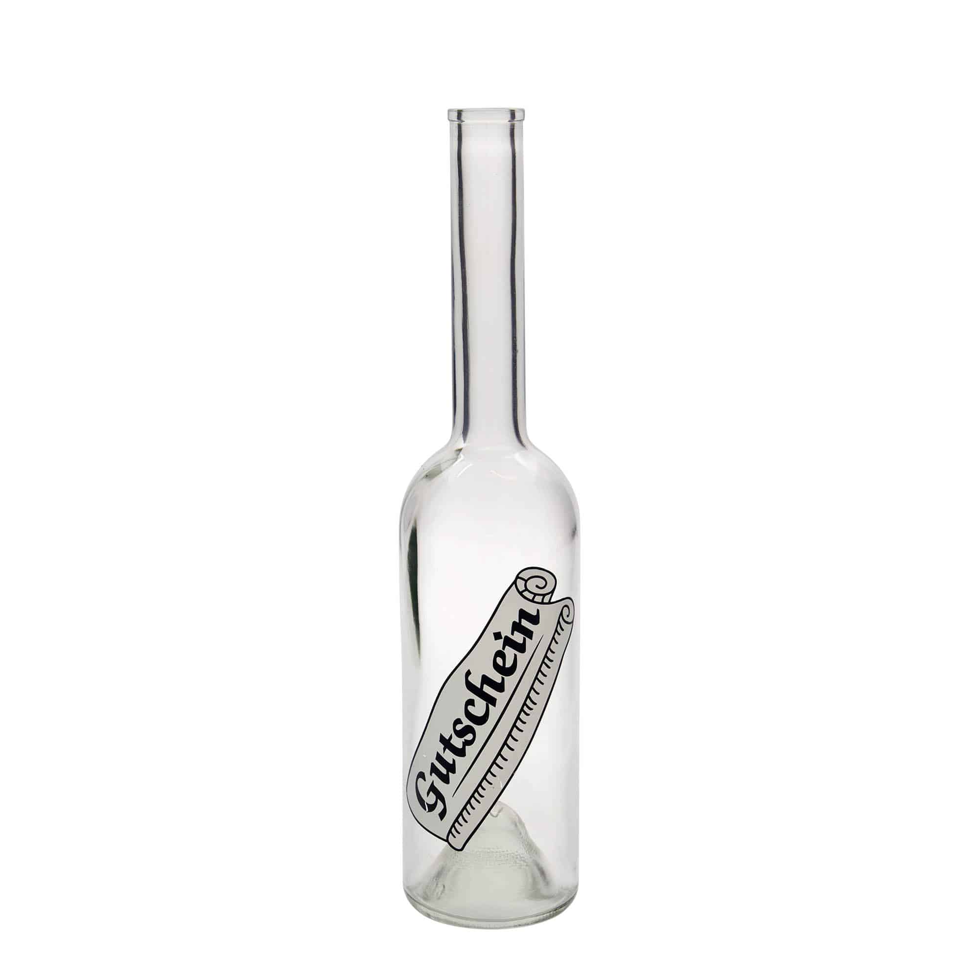 500 ml glasflaske 'Opera', motiv: Værdikupon, åbning: Kork