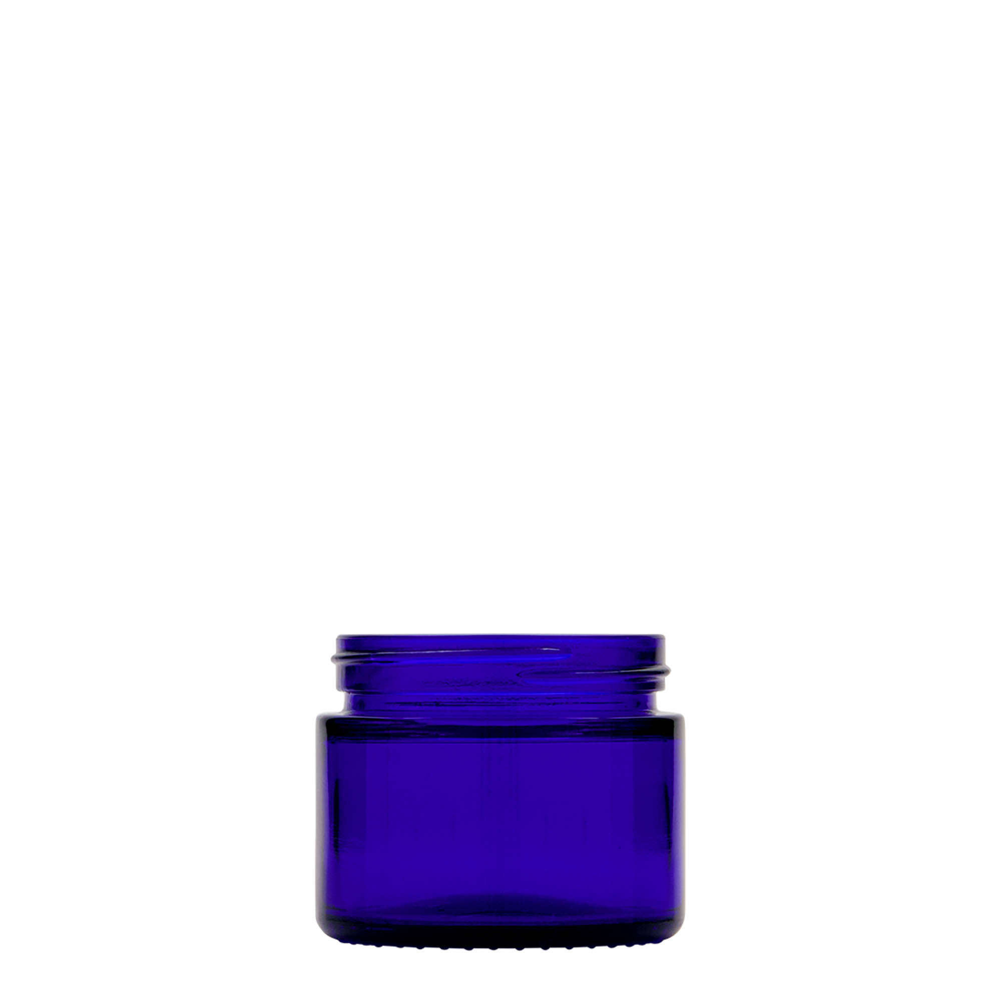 50 ml krukke »Blue Edition«, glas, kongeblå, åbning: skruehætte