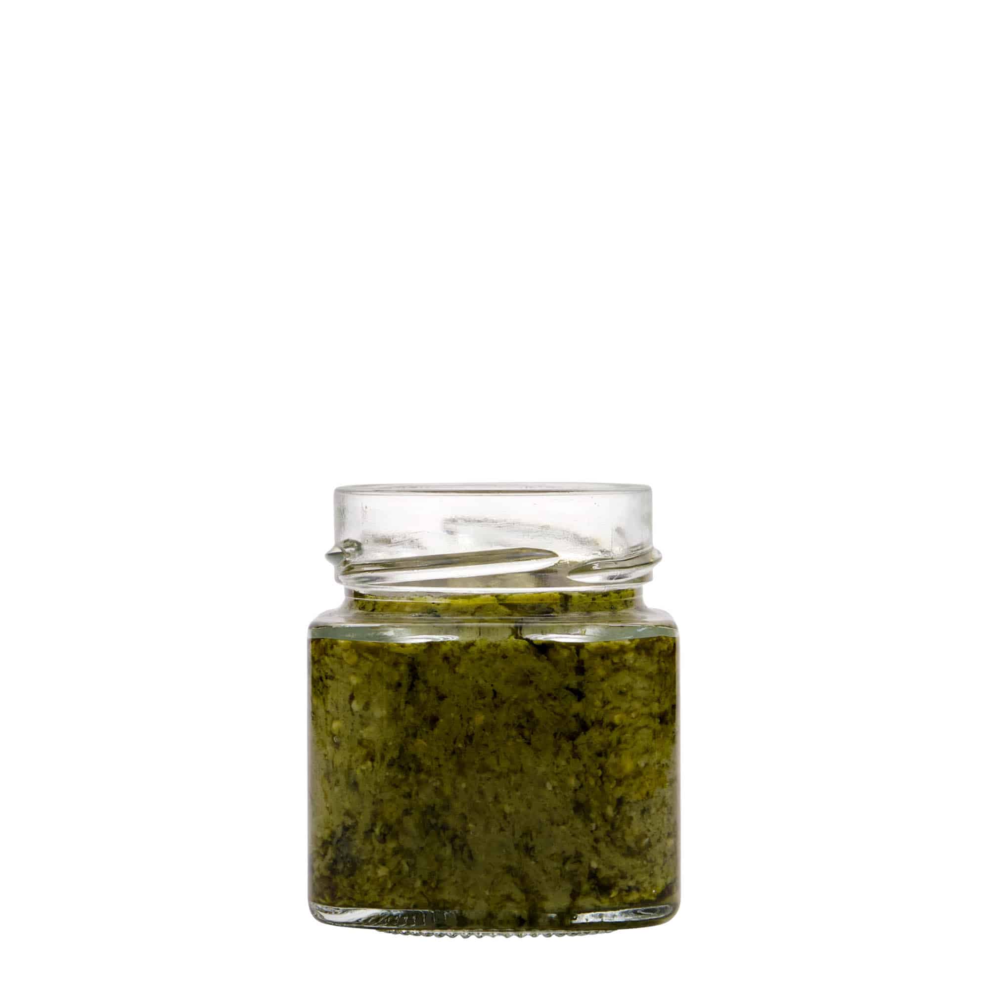 156 ml firkantet glas 'Funny', åbning: Deep-Twist-Off (DTO 58)